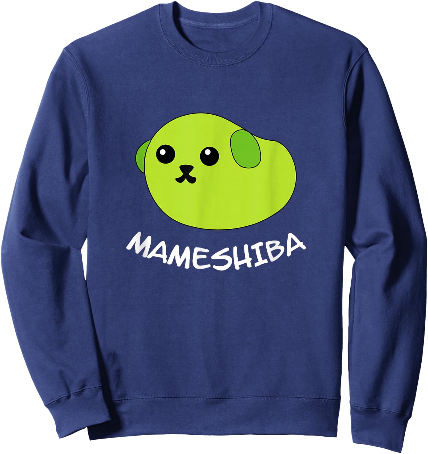 Mameshiba Edamame Bean Dog Shirt with cute grean pea Sweatshirt - Sweatshirt | Navy