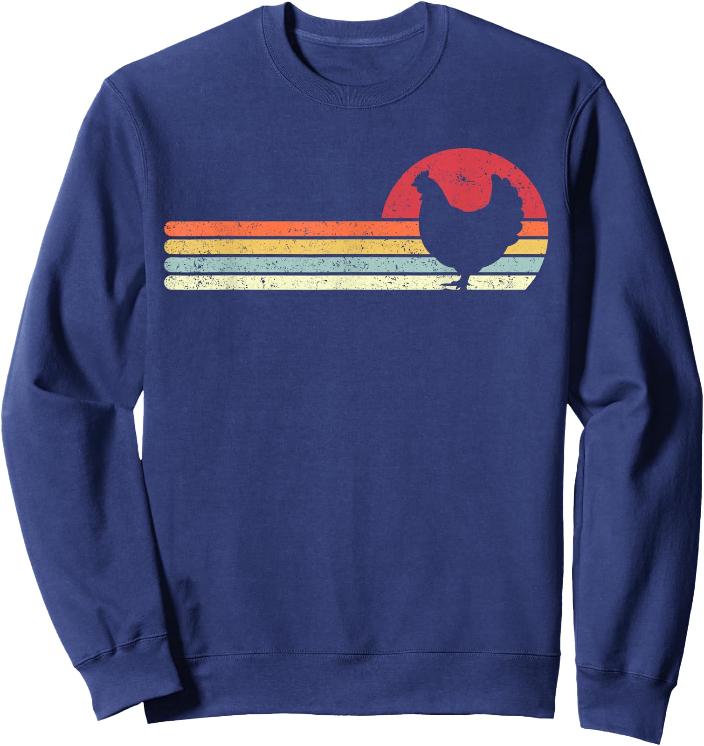 Chicken Shirt. Retro Style Sweatshirt - Sweatshirt | Navy