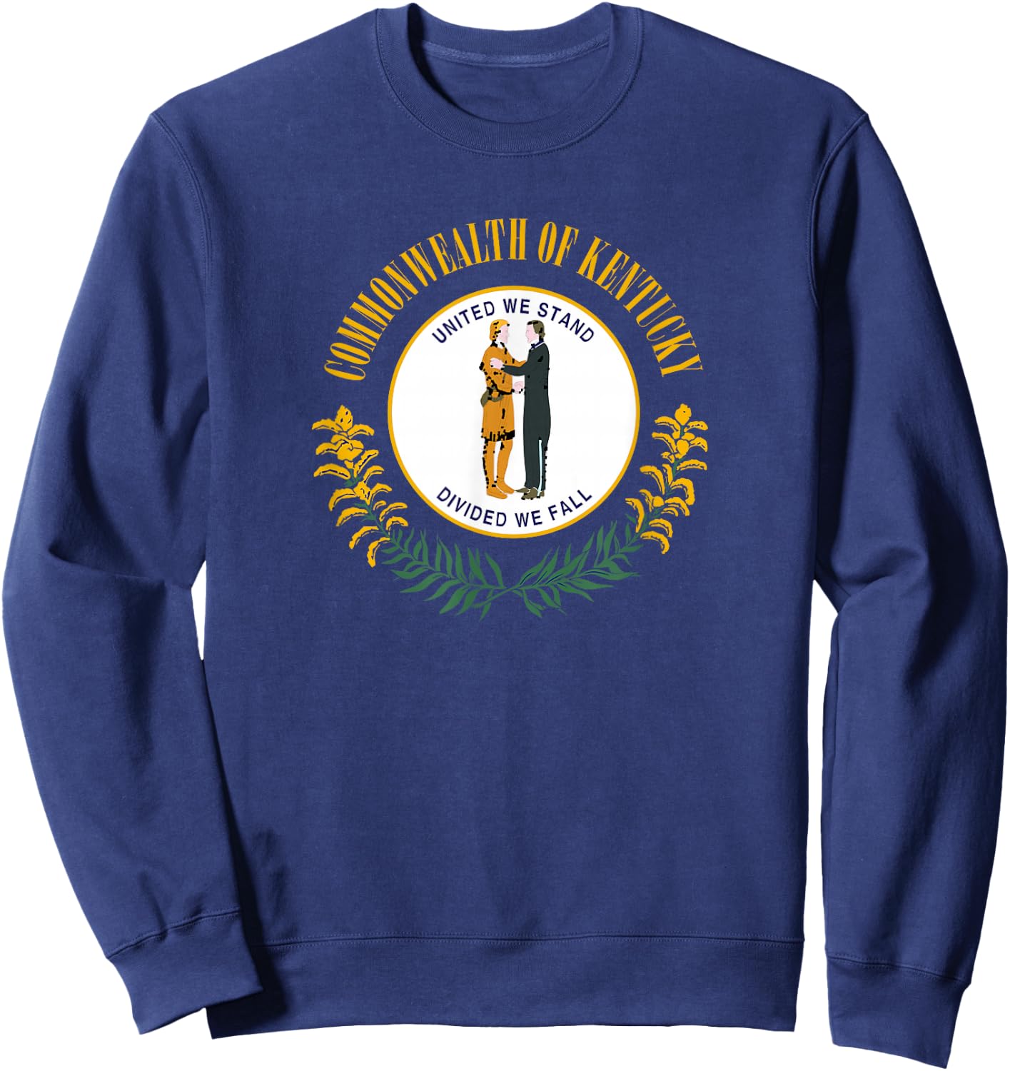 We Love USA State Flags Kentucky Flag , -Adults, Blue, Small, Short Sleeve, , Classic Fit, Cotton-Polyester Blend Sweatshirt - Sweatshirt | Navy