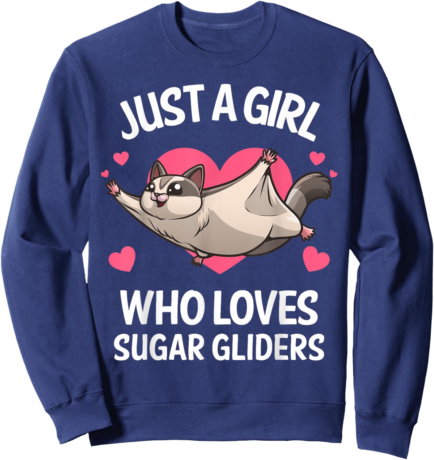Funny Sugar Glider Design For Girls Women Gliding Animal Sweatshirt - Sweatshirt | Navy