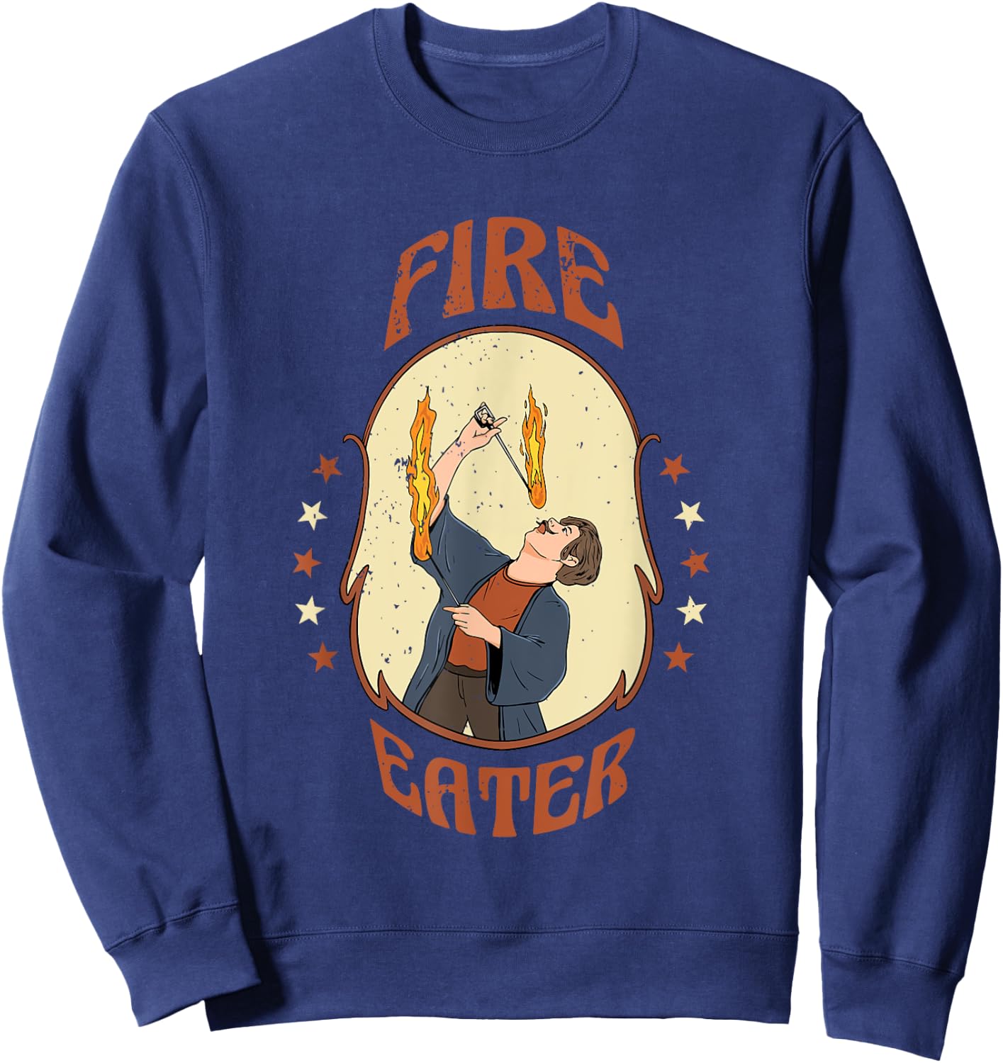 Fire Eater Circus Costume Design for a Circus Lover Sweatshirt - Sweatshirt | Navy