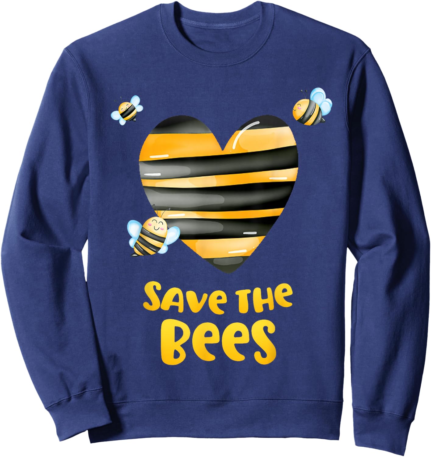 Save the Bees Heart Apiary Shirt Bee Beekeeper Earth Day Sweatshirt - Sweatshirt | Navy