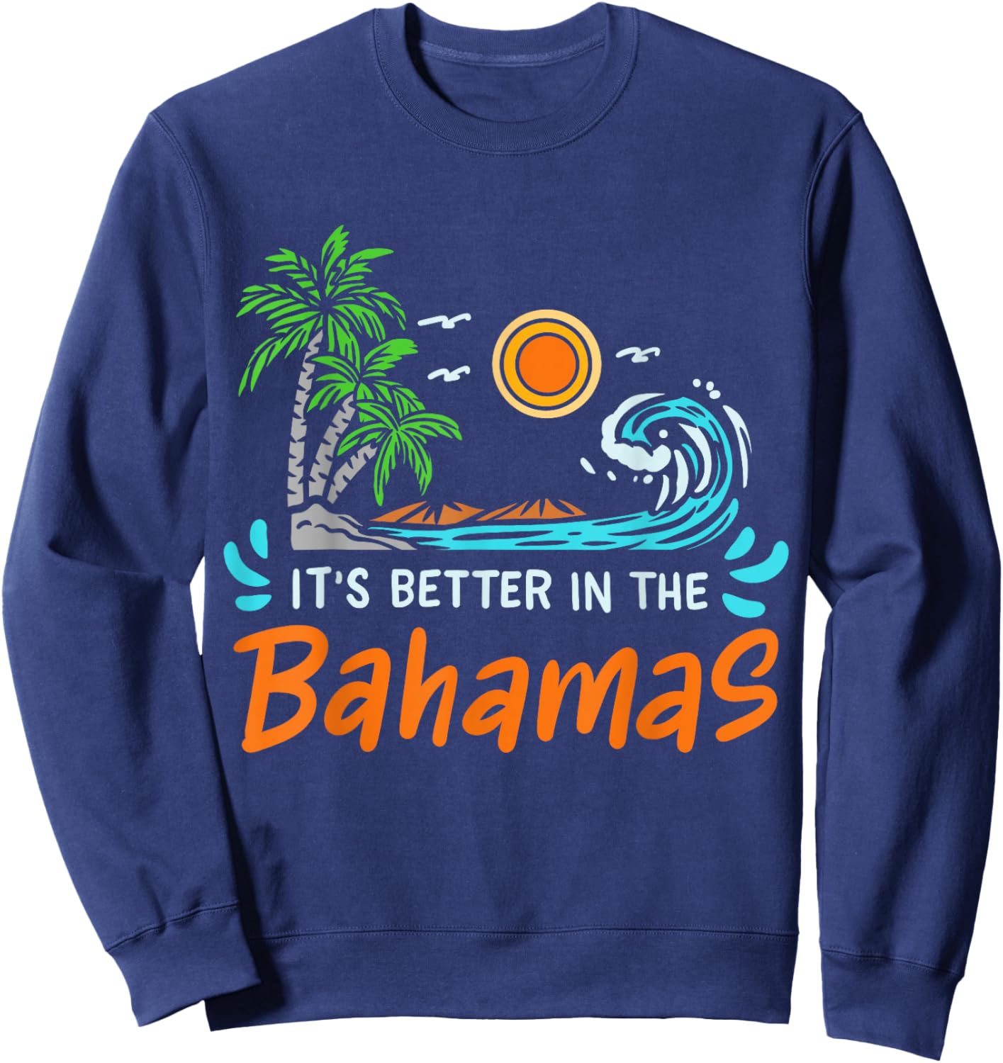 Bahamas Retro 80s Sweatshirt - Sweatshirt | Navy