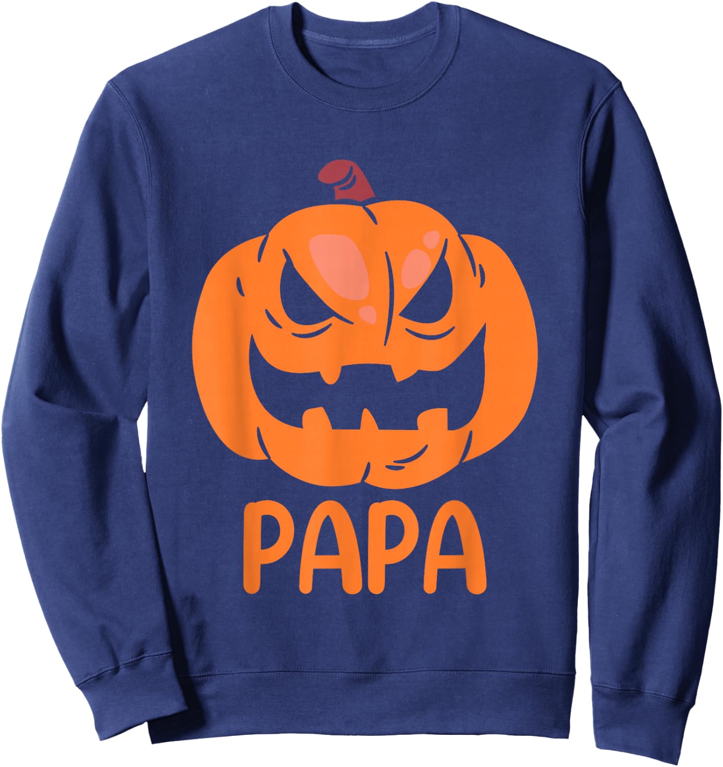Pumpkin Papa Father Matching Family Halloween Sweatshirt - Sweatshirt | Navy