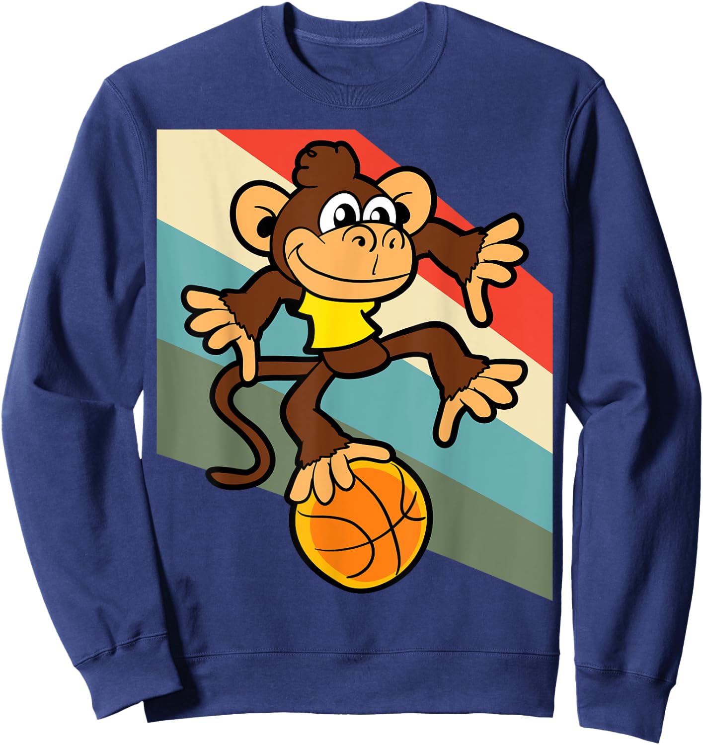 Monkey Basketball Player Animal Funny Sweatshirt - Sweatshirt | Navy
