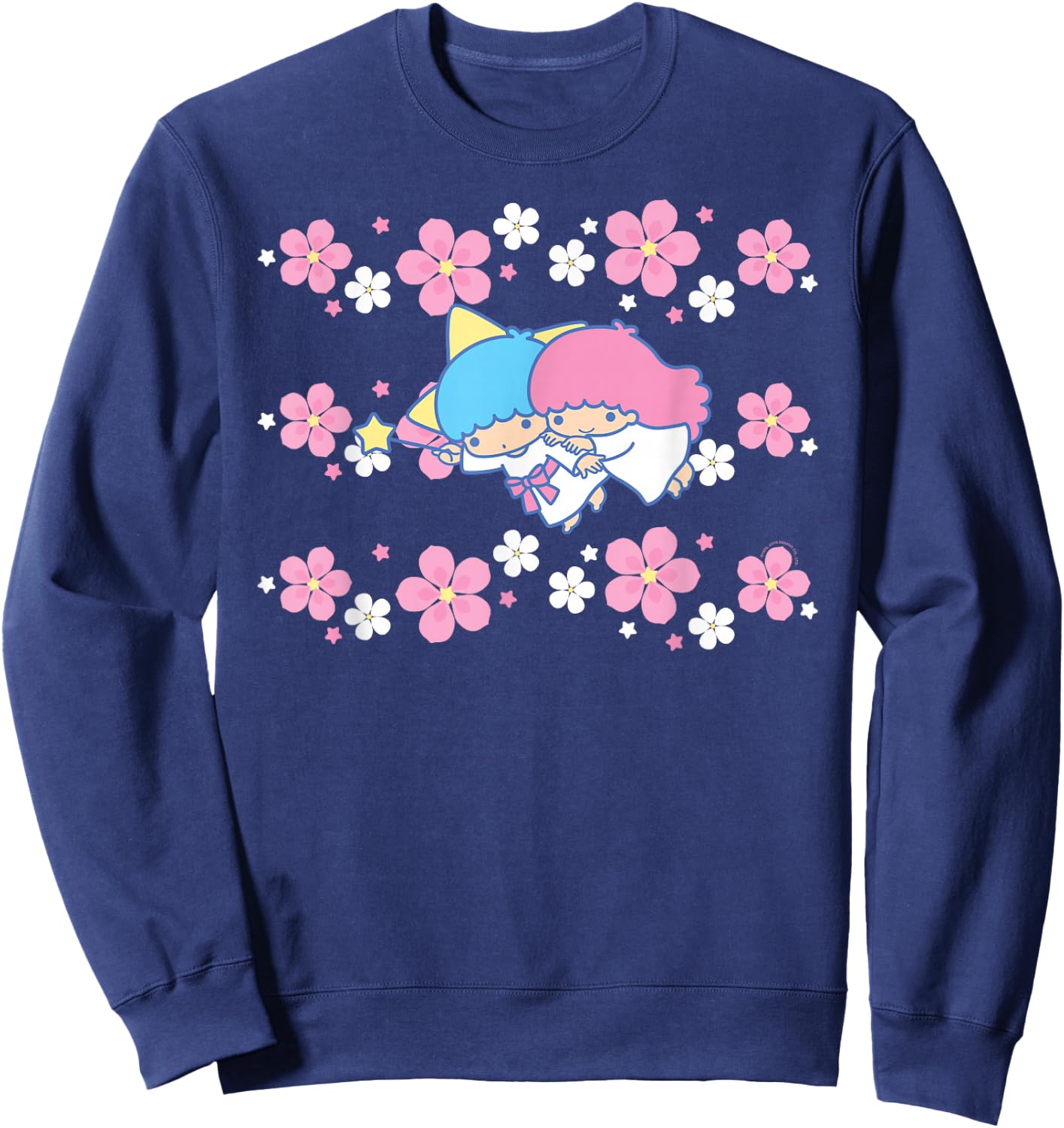 Little Twin Stars Tropical Flowers Sweatshirt - Sweatshirt | Navy