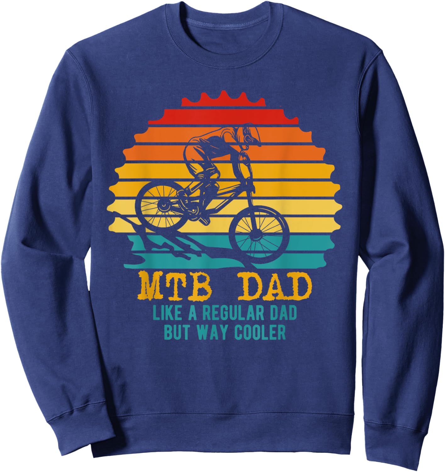 MTB Dad Apparel - Retro Mountain Bike Dad Sweatshirt - Sweatshirt | Navy