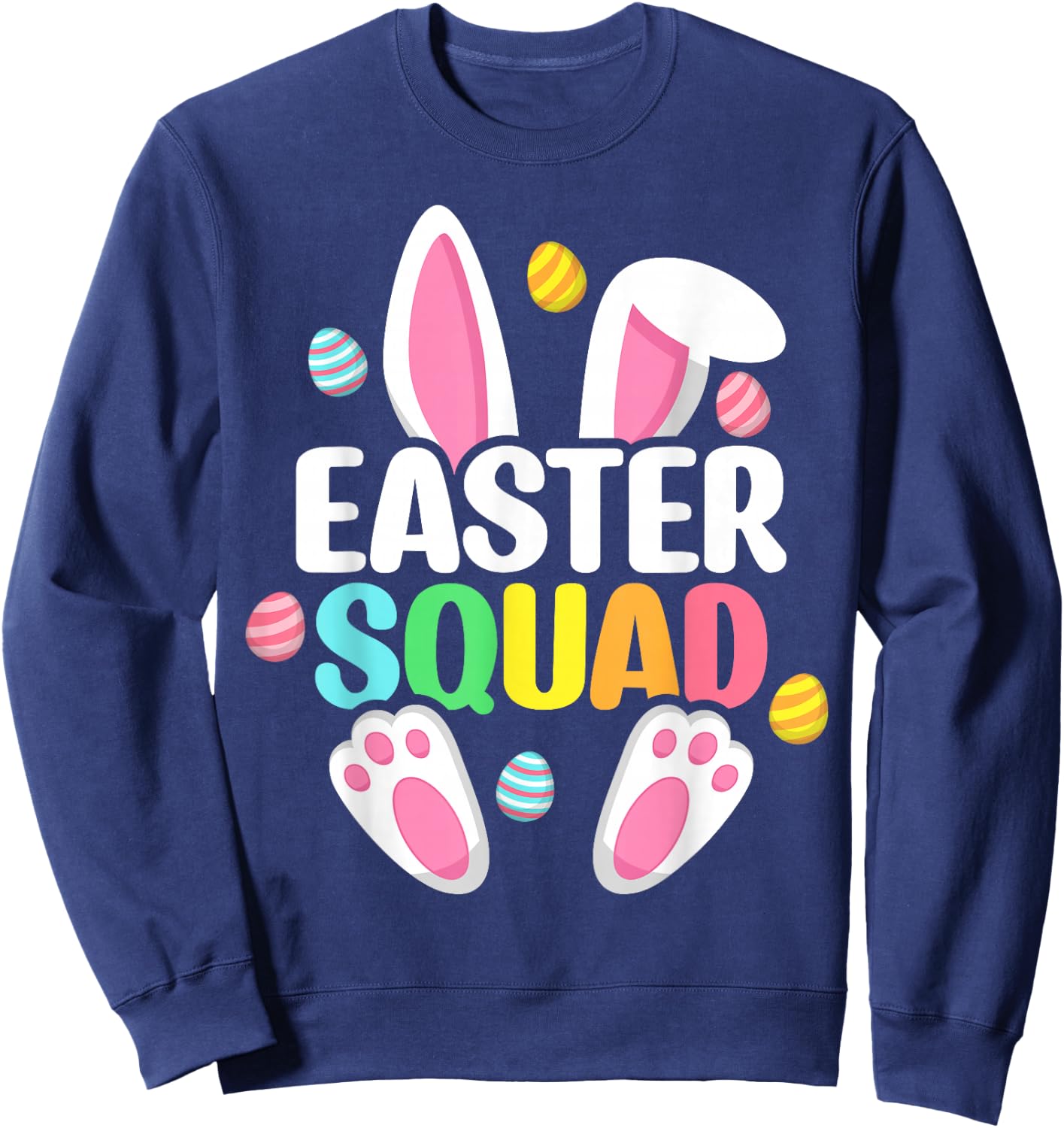 Easter Squad Family Matching Easter Day Bunny Egg Hunt Group Sweatshirt - Sweatshirt | Navy
