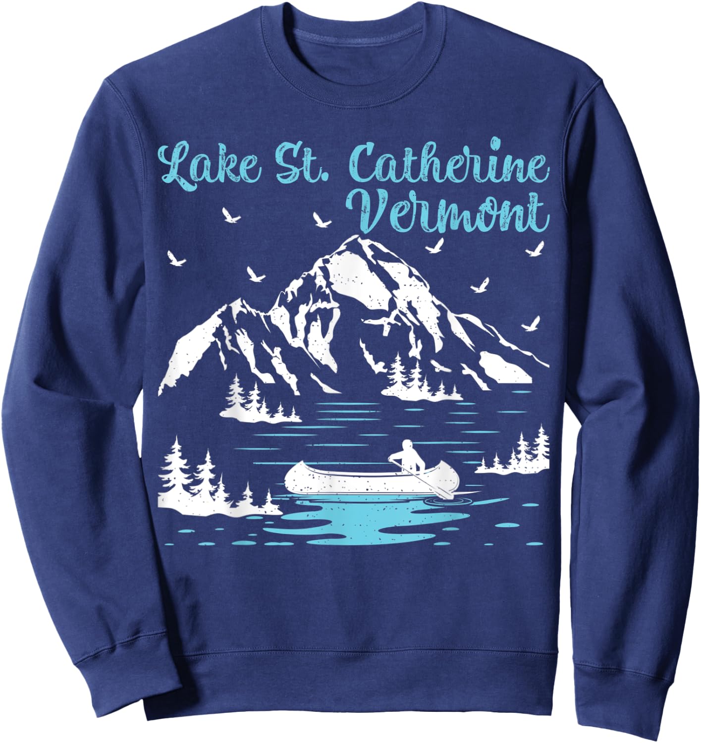 Summer Vacation Retro Vermont Lake St. Catherine Men Women Kids Sweatshirt - Sweatshirt | Navy