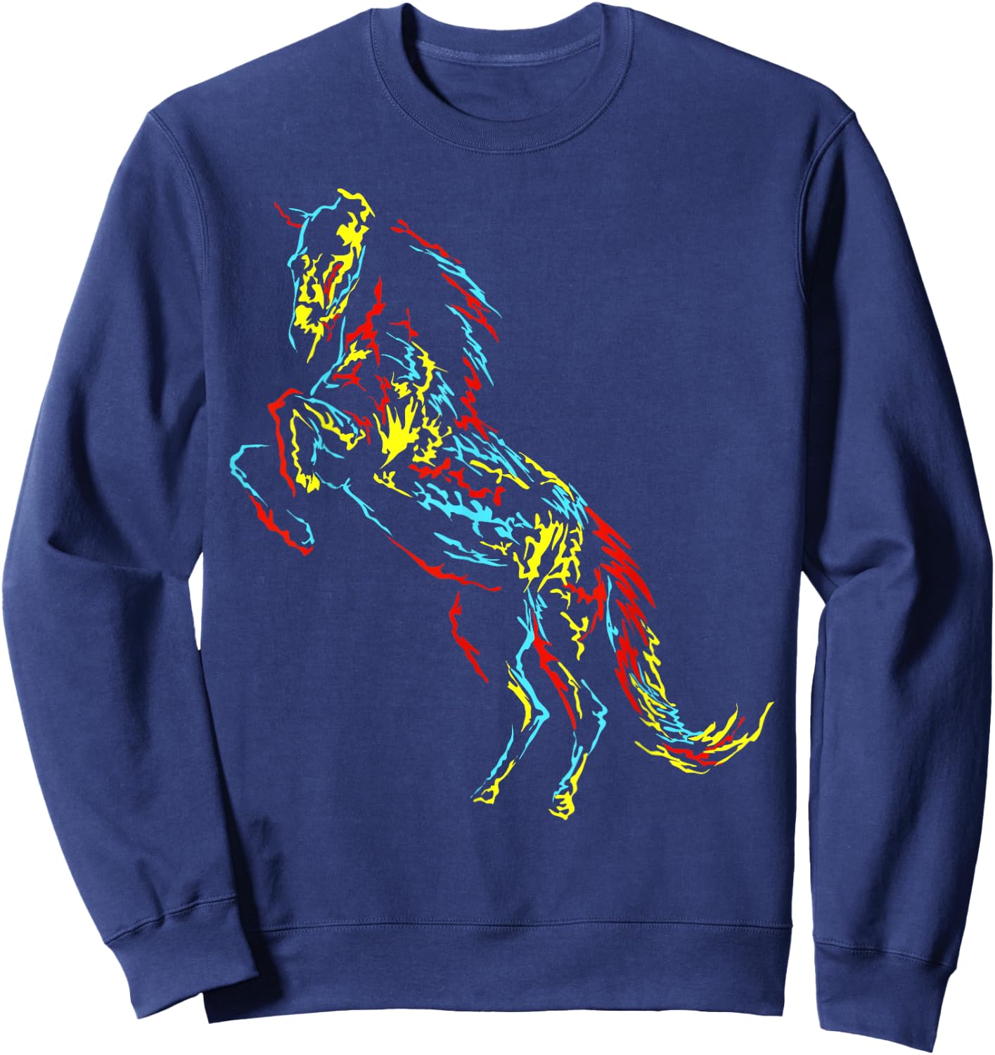 Colourful Abstract Art | Riding Funny Horses Sweatshirt - Sweatshirt | Navy