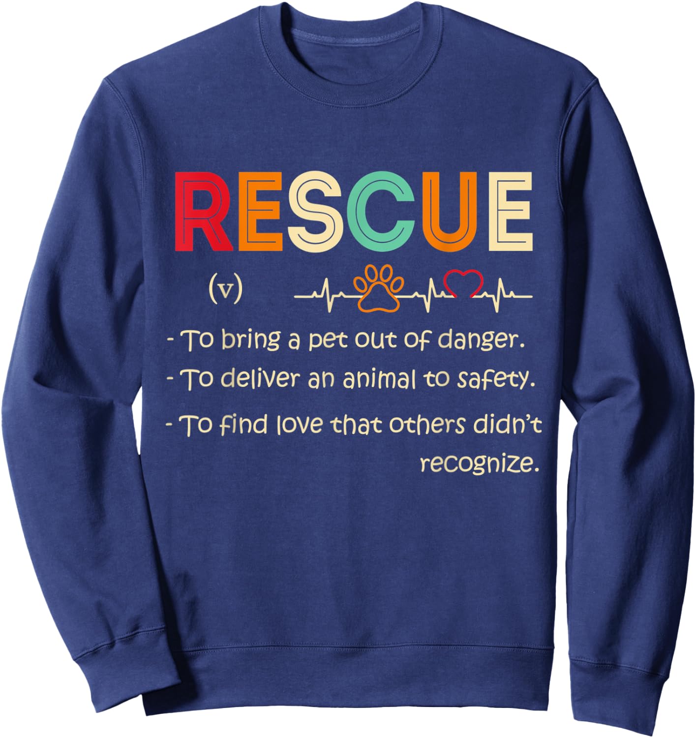 Definition Rescue Animal Women Men Sweatshirt - Sweatshirt | Navy