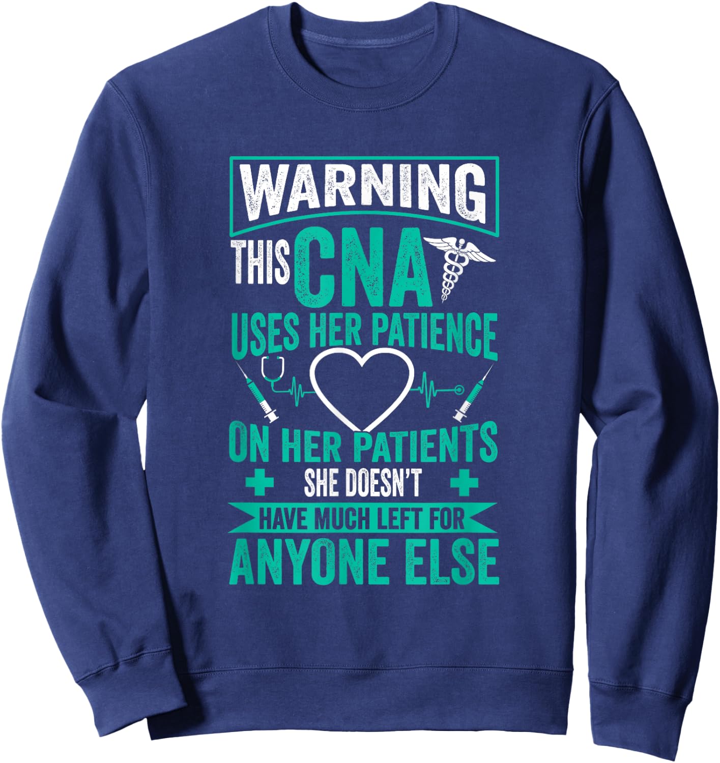 Zertifizierte Pflegeassistentin GEschenk CNA Nurse - Certified Nurse Assistance Women's Black Modern Letter Print Sweatshirt - Sweatshirt | Navy