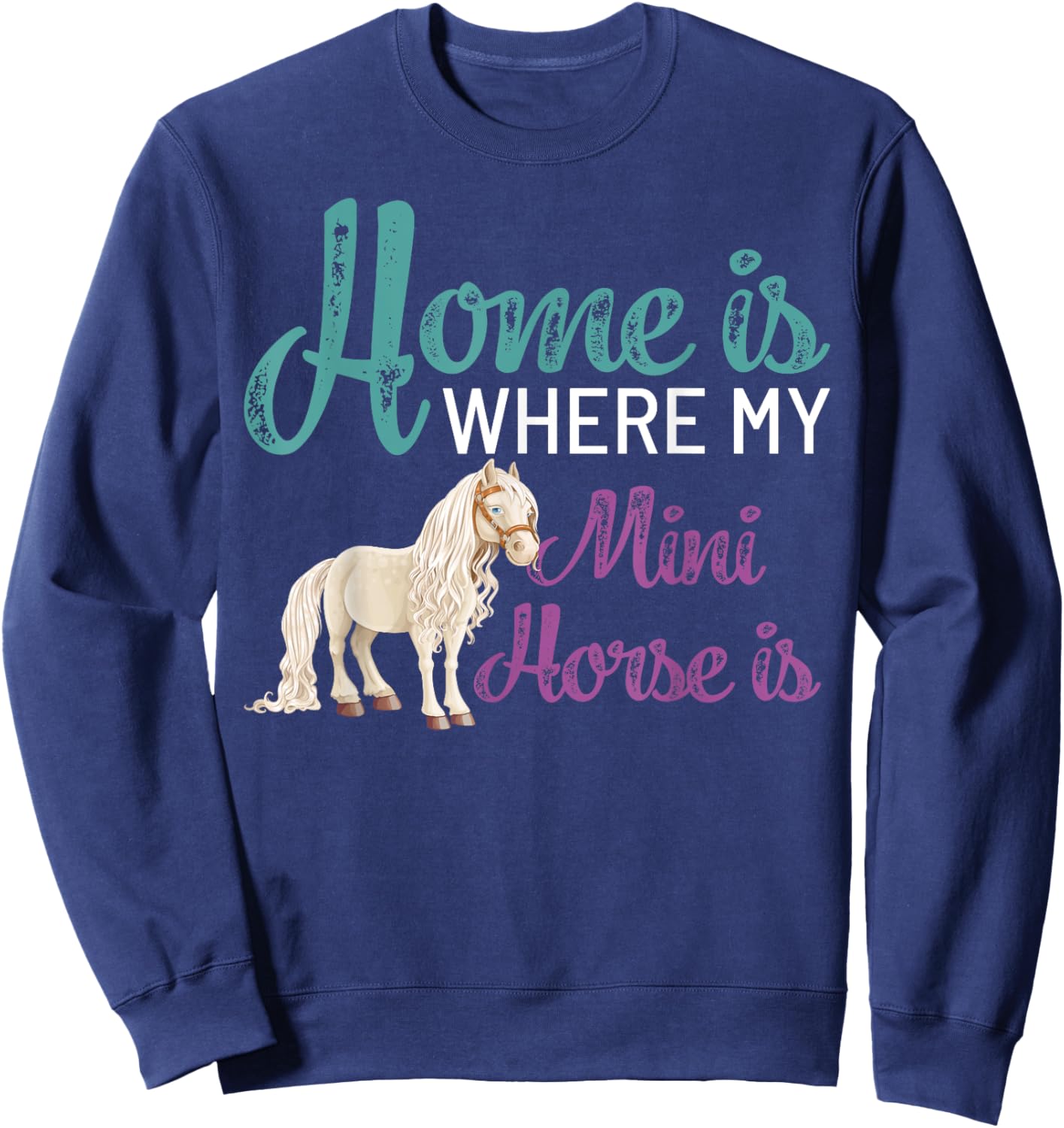 Miniature Horse Gifts Mini Pony Shirt Pet Horse Lover Gift Sweatshirt - Sweatshirt | Navy