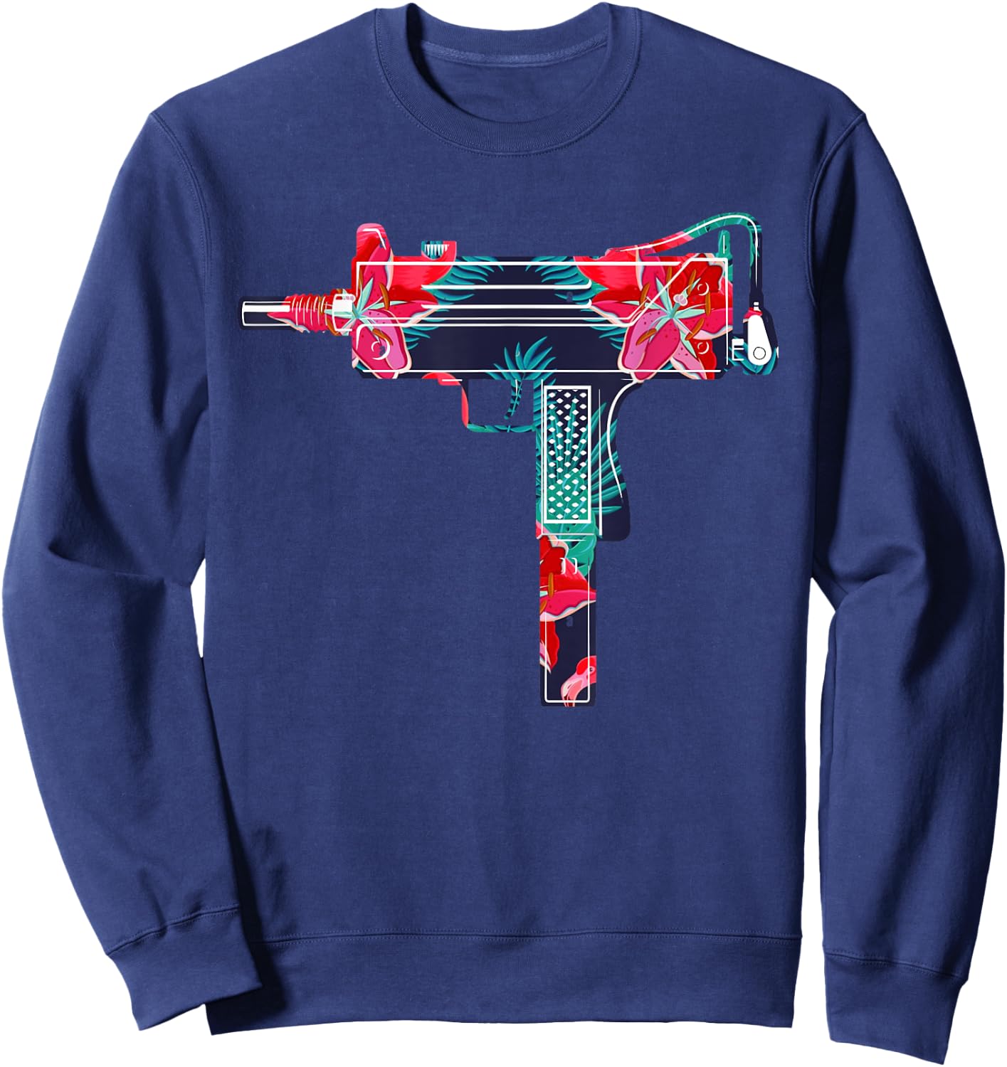 Tropical Gun Lover Firearm Beach Hawaiian Aloha Gun Hawaiian Sweatshirt - Sweatshirt | Navy
