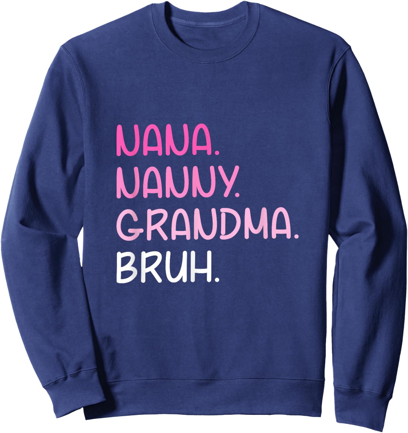 I Went From Nana Nanny Grandma to Bruh Quotes Mother's Day Sweatshirt - Sweatshirt | Navy
