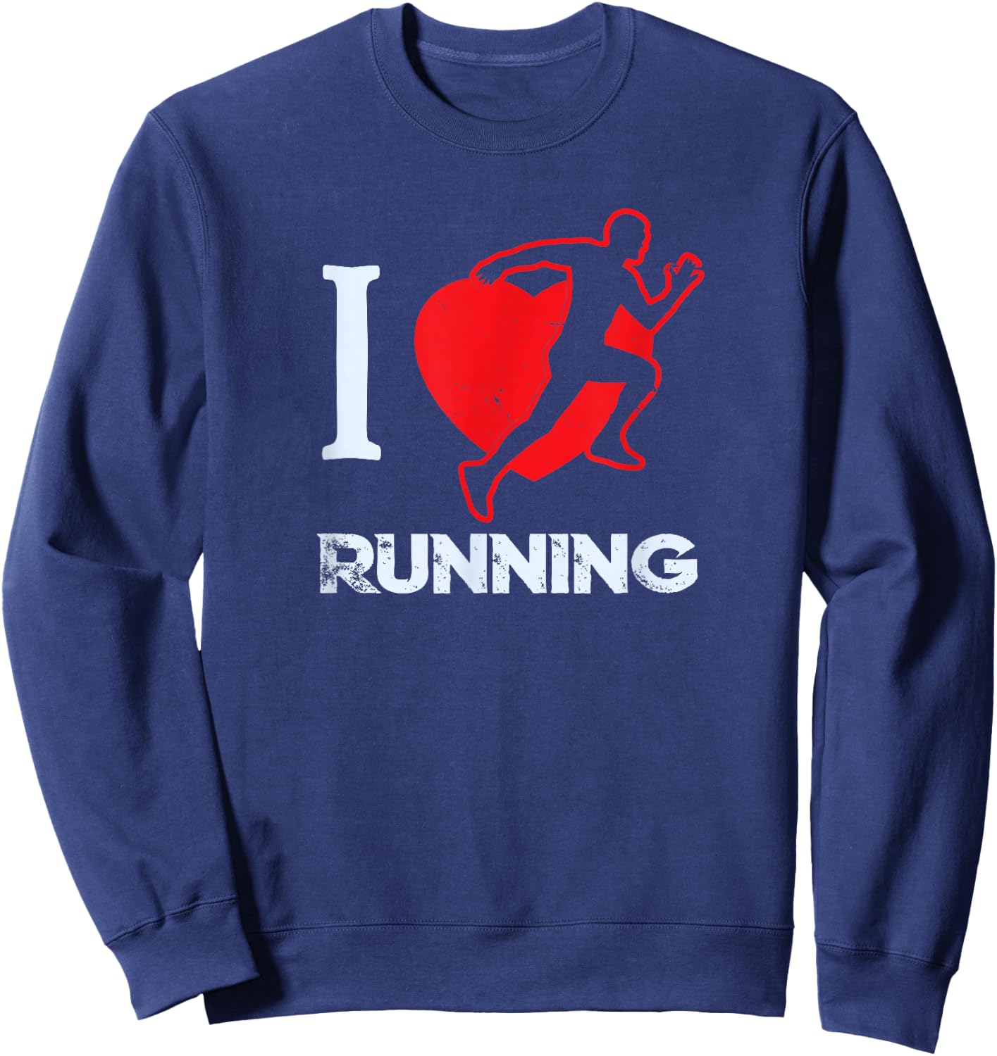 Funny I Love Running Athletics I Heart Running - Jogging Sweatshirt - Sweatshirt | Navy