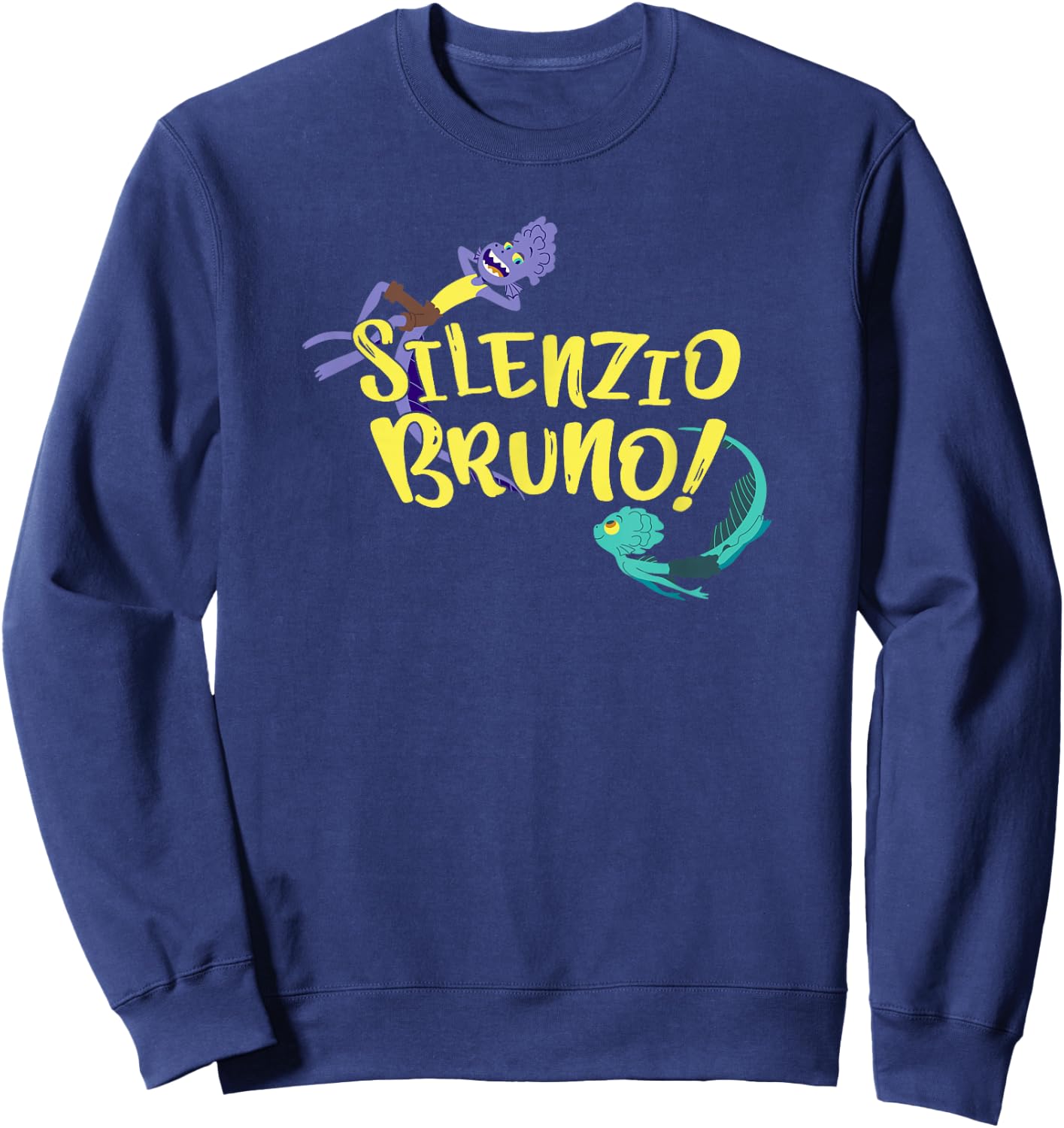 Disney Pixar Luca Silenzio Bruno! Characters Swimming Sweatshirt - Sweatshirt | Navy