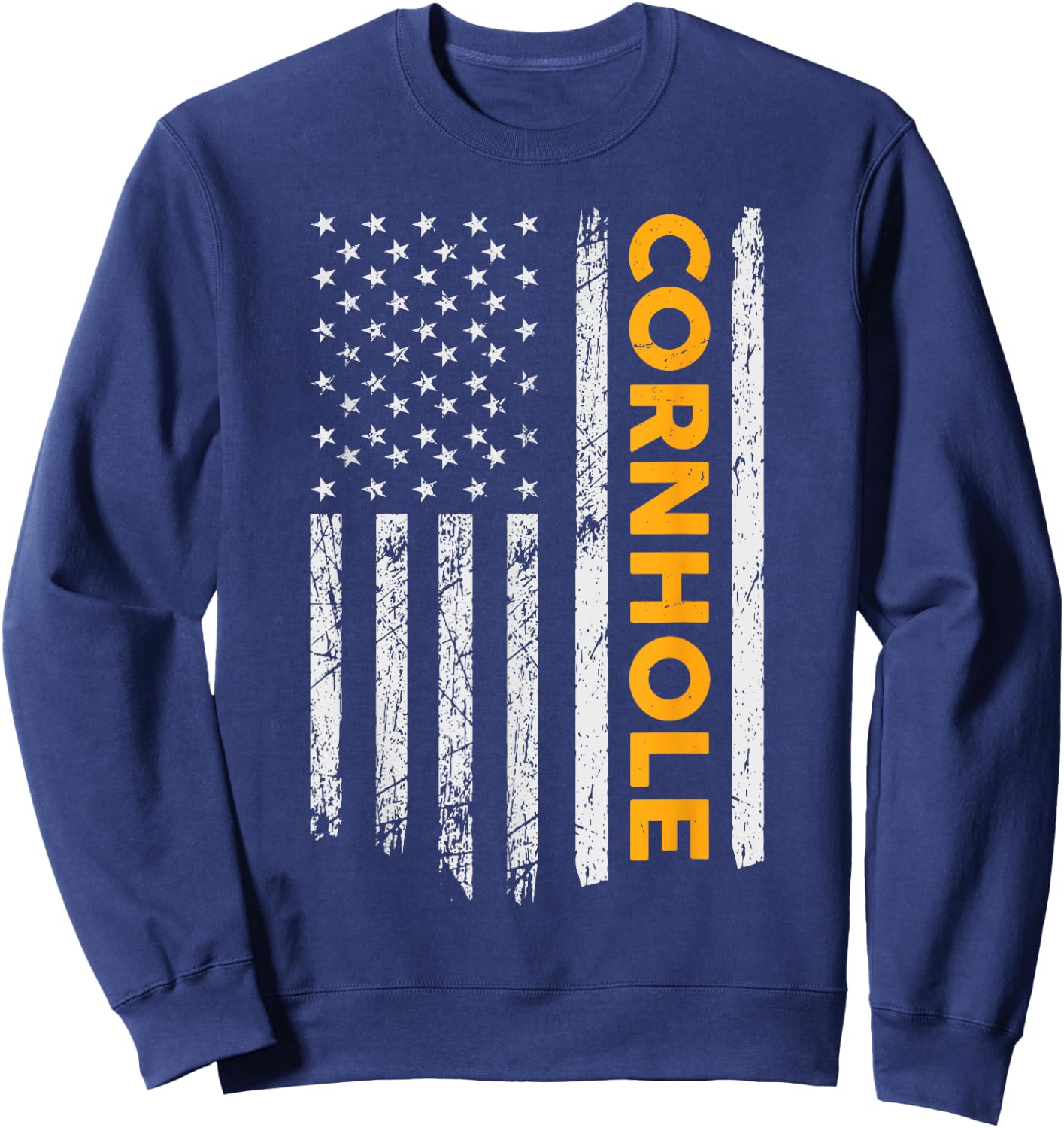 Cornhole US Flag Cornhole Game Lovers Gift Men women Sweatshirt - Sweatshirt | Navy