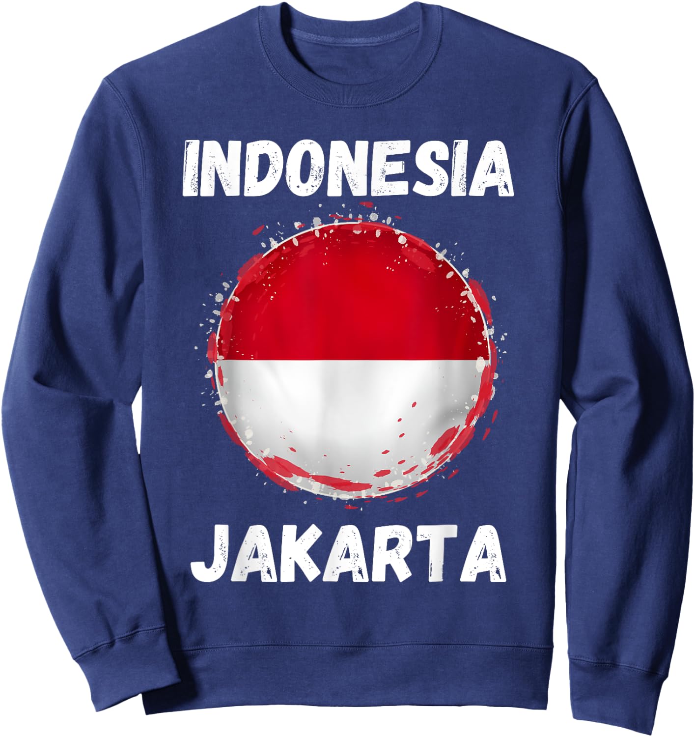 Jakarta Indonesia Vintage Indonesian Flag Souvenirs Sweatshirt - Sweatshirt | Navy
