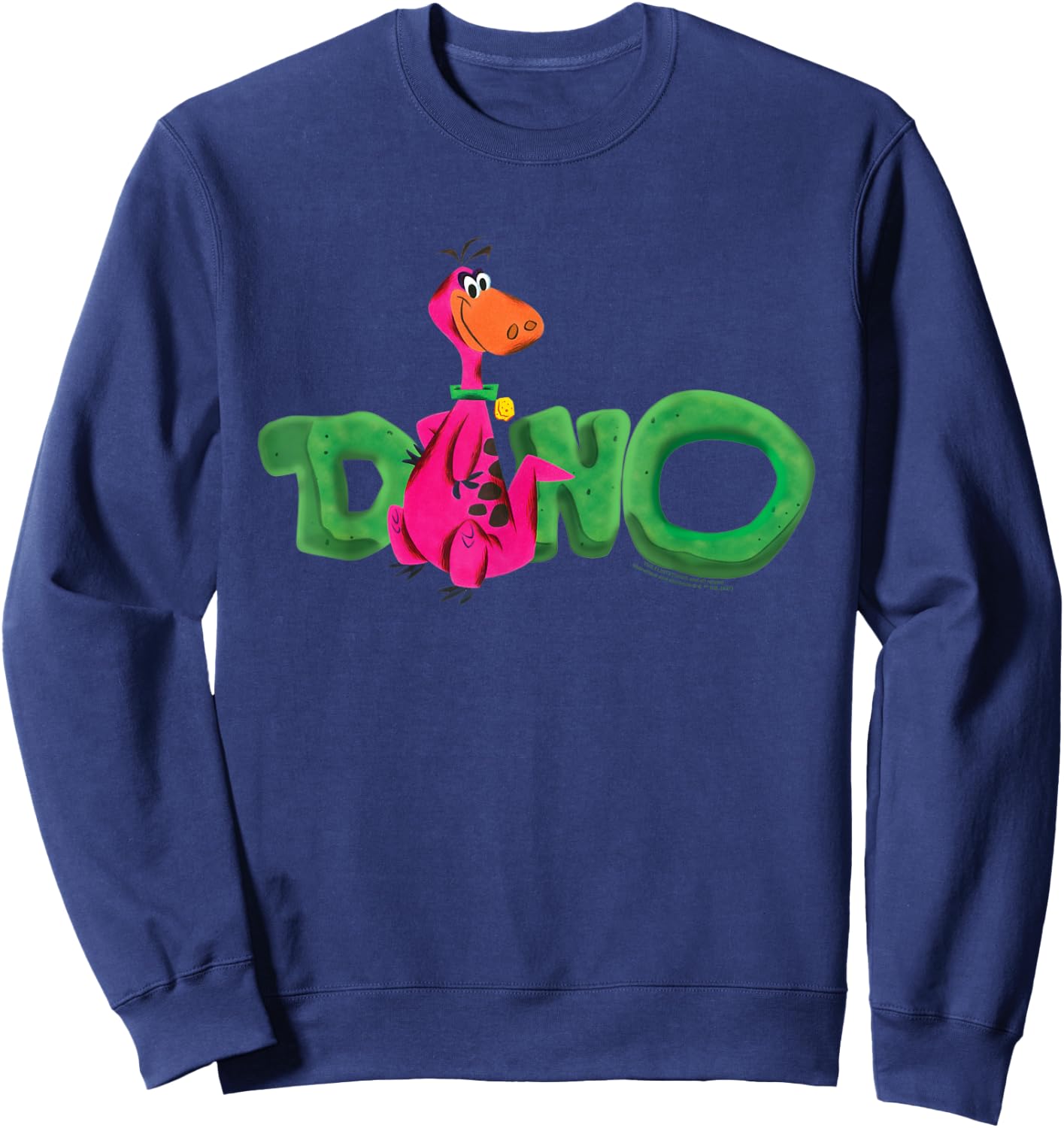 The Flintstones Dino with Stylized Name Sweatshirt - Sweatshirt | Navy