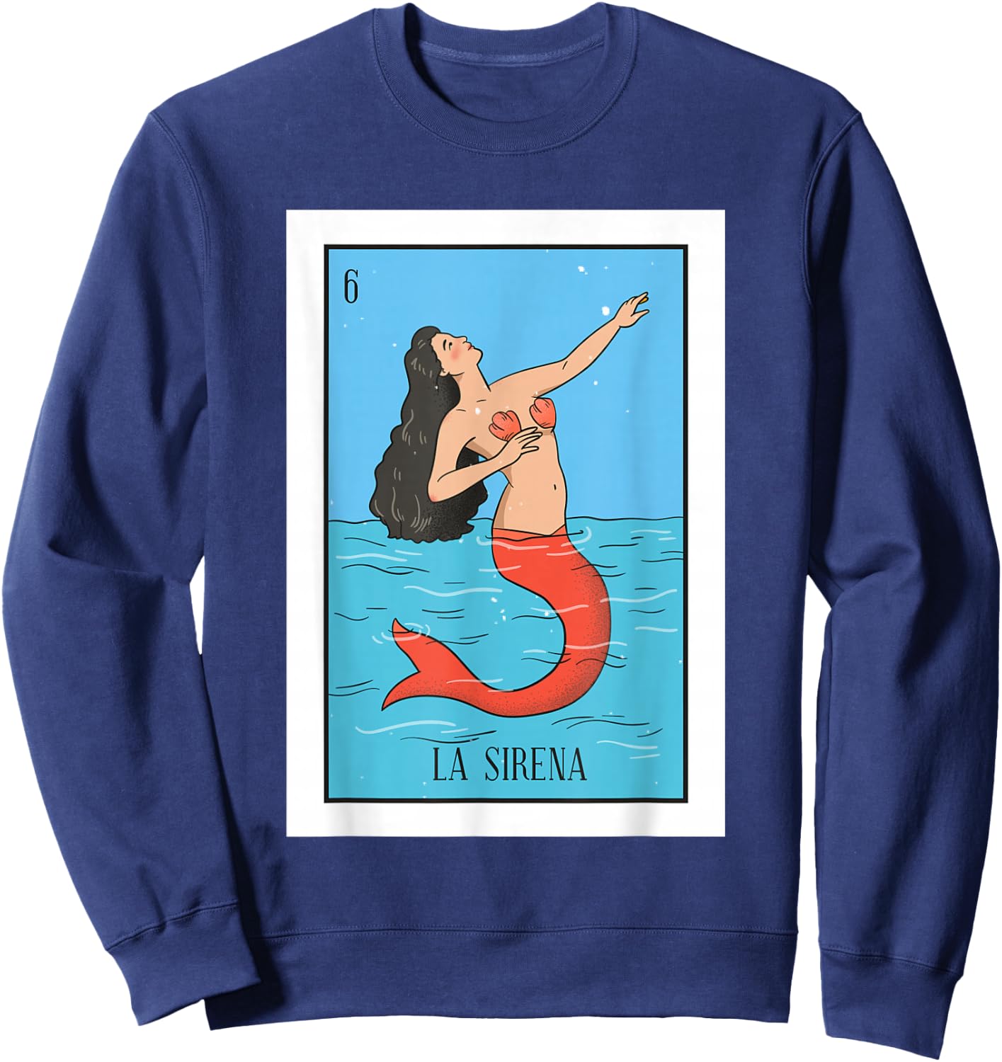 La Mermaid Lottery The Mermaid Mexican card Lottery Sweatshirt - Sweatshirt | Navy