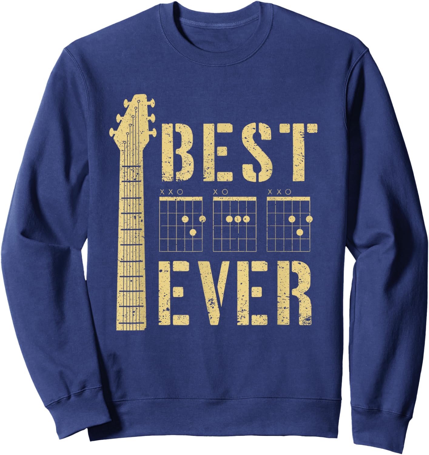 Guitarist Father Best Dad Ever Chord Guitar Players Sweatshirt - Sweatshirt | Navy