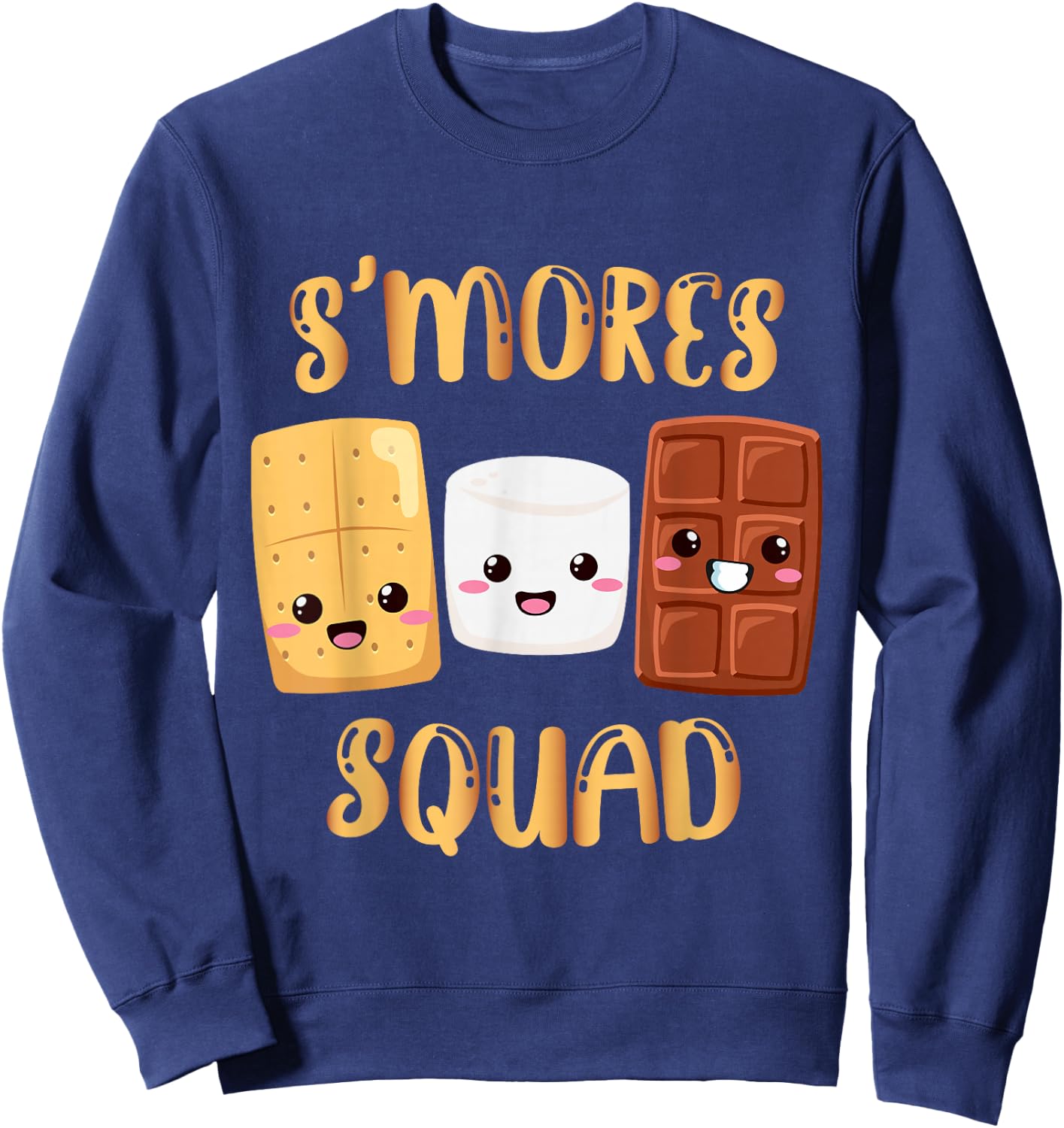 S'mores Marshmallows Funny Smores Squad Camping Campfire Sweatshirt - Sweatshirt | Navy