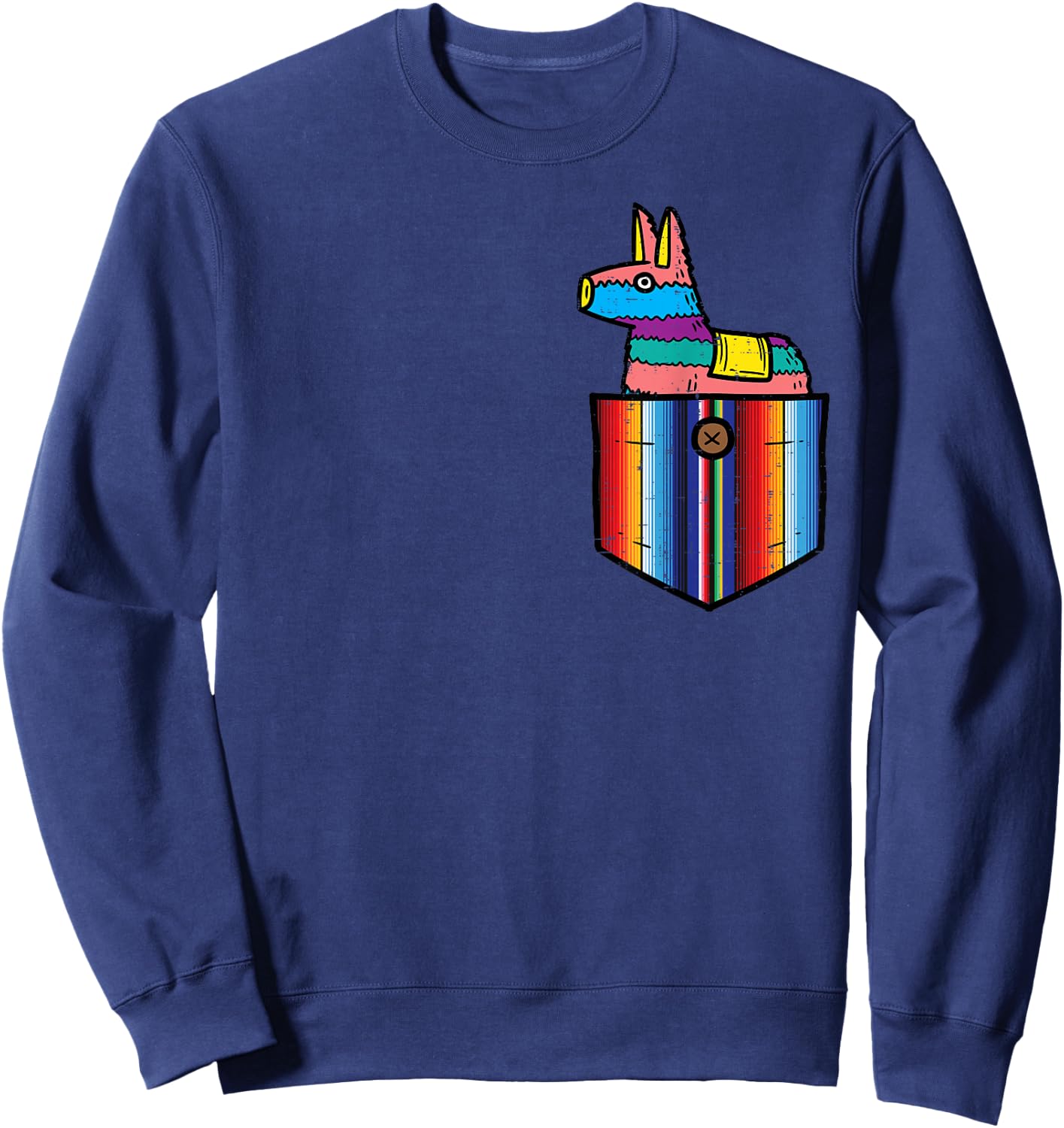Pocket Pinata Serape Cinco De Mayo Mexican Fiesta Party Kids Sweatshirt - Sweatshirt | Navy