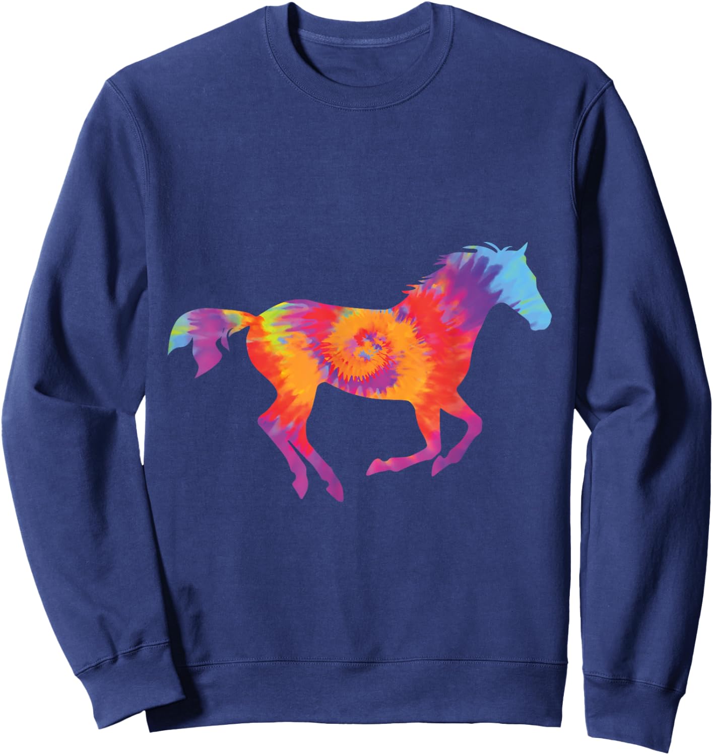 Horse lover Tie dye for girls women men who love horses Sweatshirt - Sweatshirt | Navy