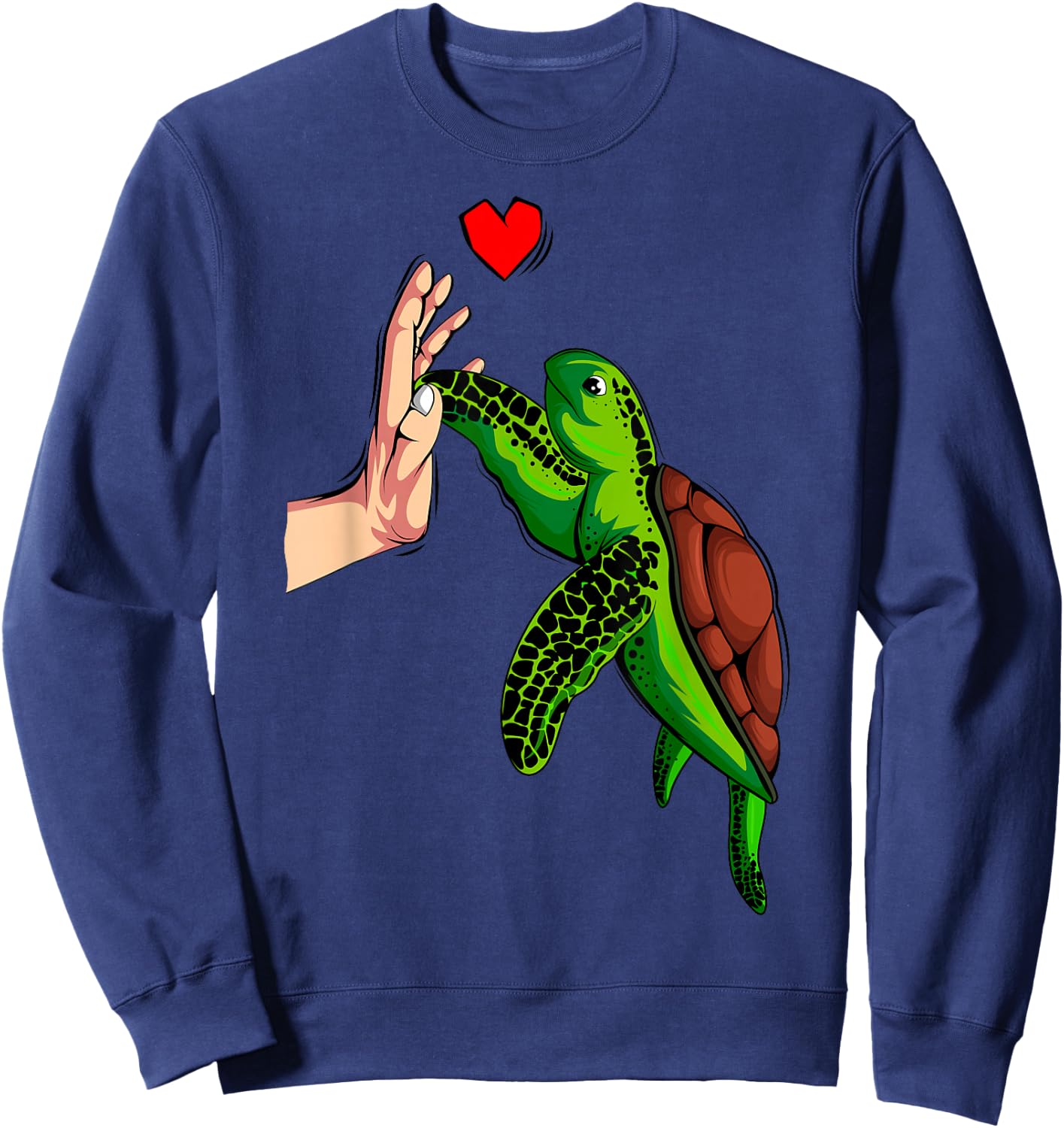 Turtles Love Children Girls Ladies Turtle Sweatshirt - Sweatshirt | Navy