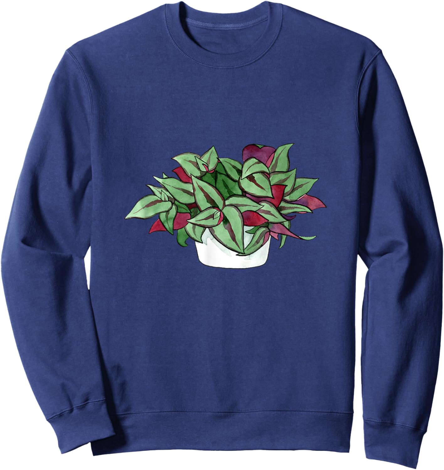 Wandering Jew Plant House Purple Heart Secretia Queen Sweatshirt - Sweatshirt | Navy