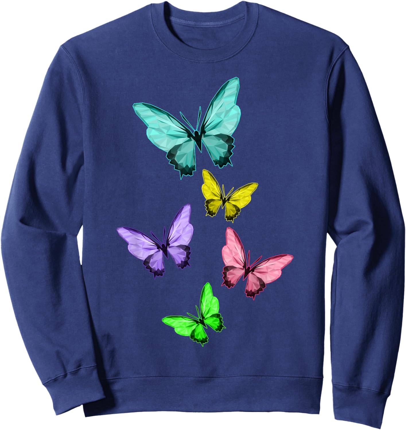 Colorful Butterflies Shirt Nature Monarch Butterfly Lover Sweatshirt - Sweatshirt | Navy
