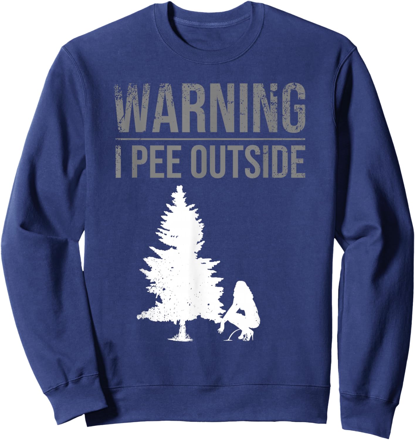 Funny I Pee Outside Gift Camping Girls Teens Kids Camper Sweatshirt - Sweatshirt | Navy