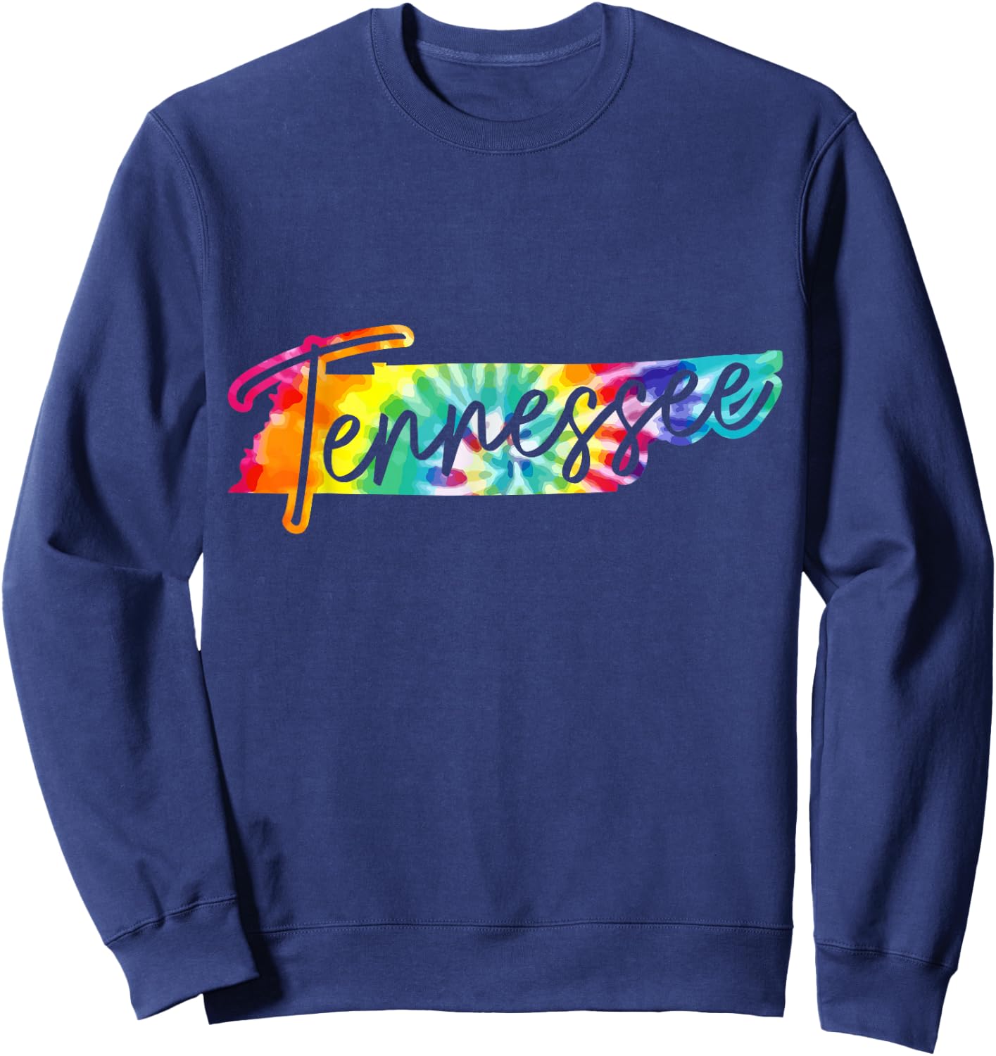 Tennessee Tie Dye State Map Pride Nashville Vintage Retro Sweatshirt - Sweatshirt | Navy