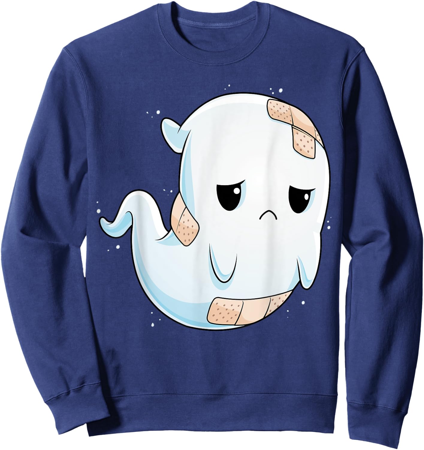 Sad Ghost Halloween Costume Unhappy Ghost Boo Boo Crew Sweatshirt - Sweatshirt | Navy