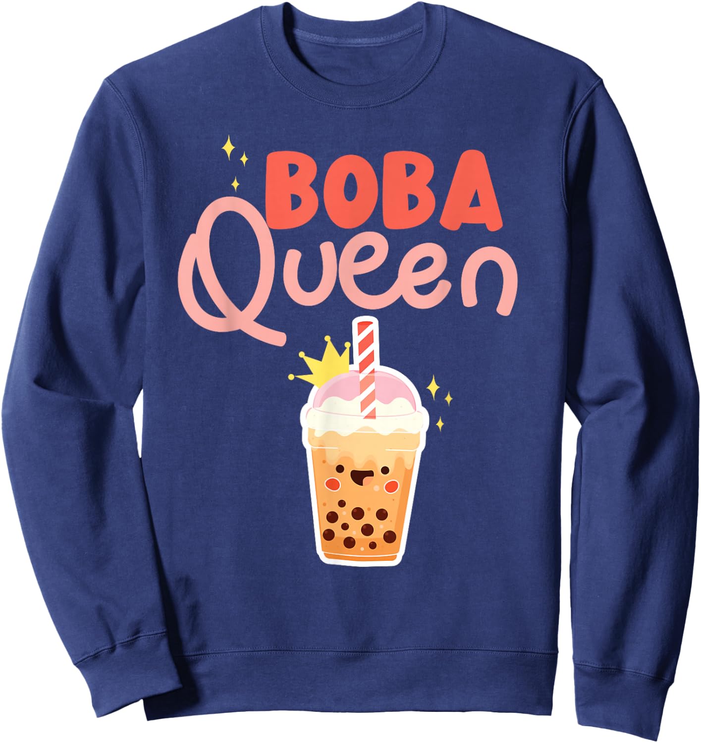Bubble Boba Queen Tea Sweatshirt - Sweatshirt | Navy