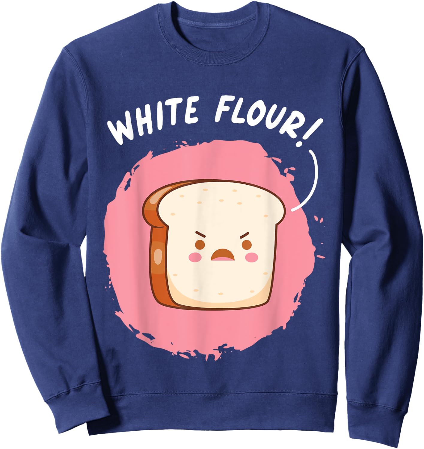 White Flour Sliced Bread Baking Wheat Bread Sweatshirt - Sweatshirt | Navy