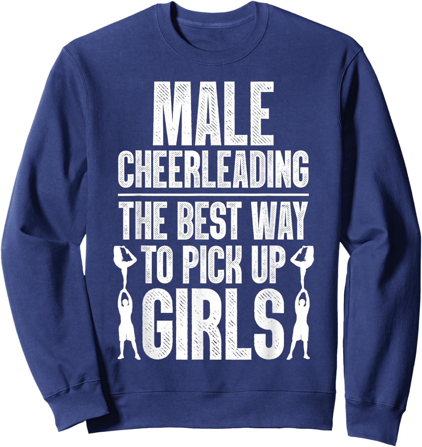 Funny Cheerleading Cheer Art For Boys Teens Kids Cheerleader Sweatshirt - Sweatshirt | Navy