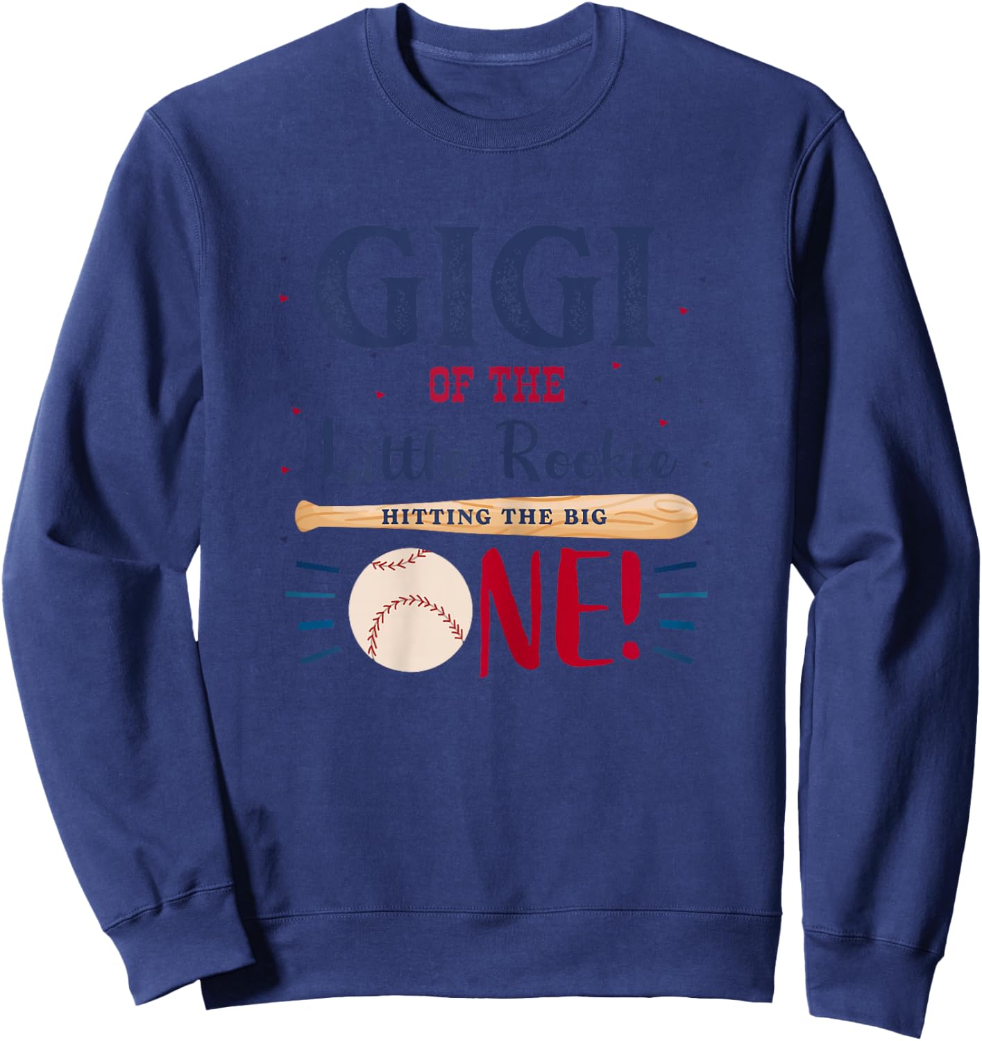 Gigi First Birthday Little Rookie Baseball The Big One Sweatshirt - Sweatshirt | Navy