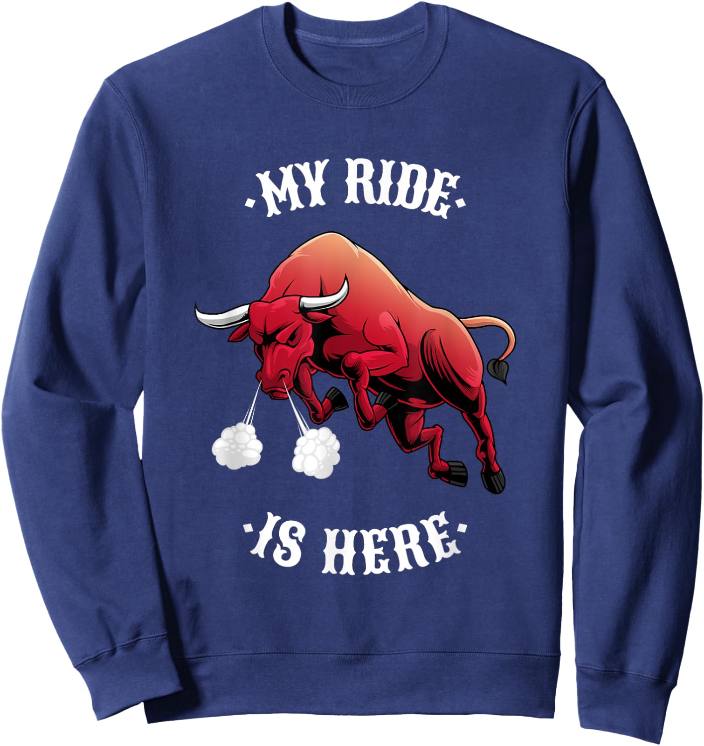Funny Rodeo Bull Riding Cowboy Men Women Boys Girls Kids Sweatshirt - Sweatshirt | Navy