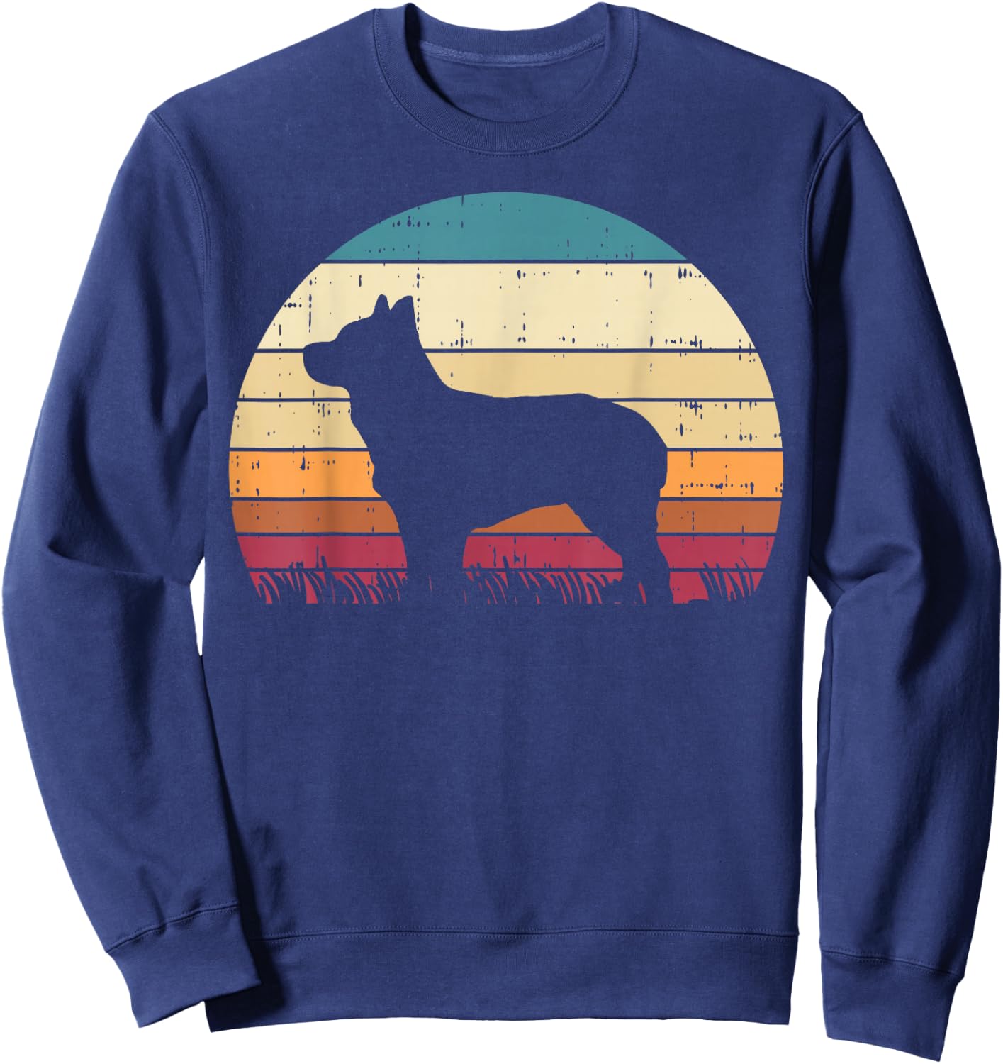 Heeler Sunset Retro Animal Pet Australian Cattle Dog Gift Sweatshirt - Sweatshirt | Navy