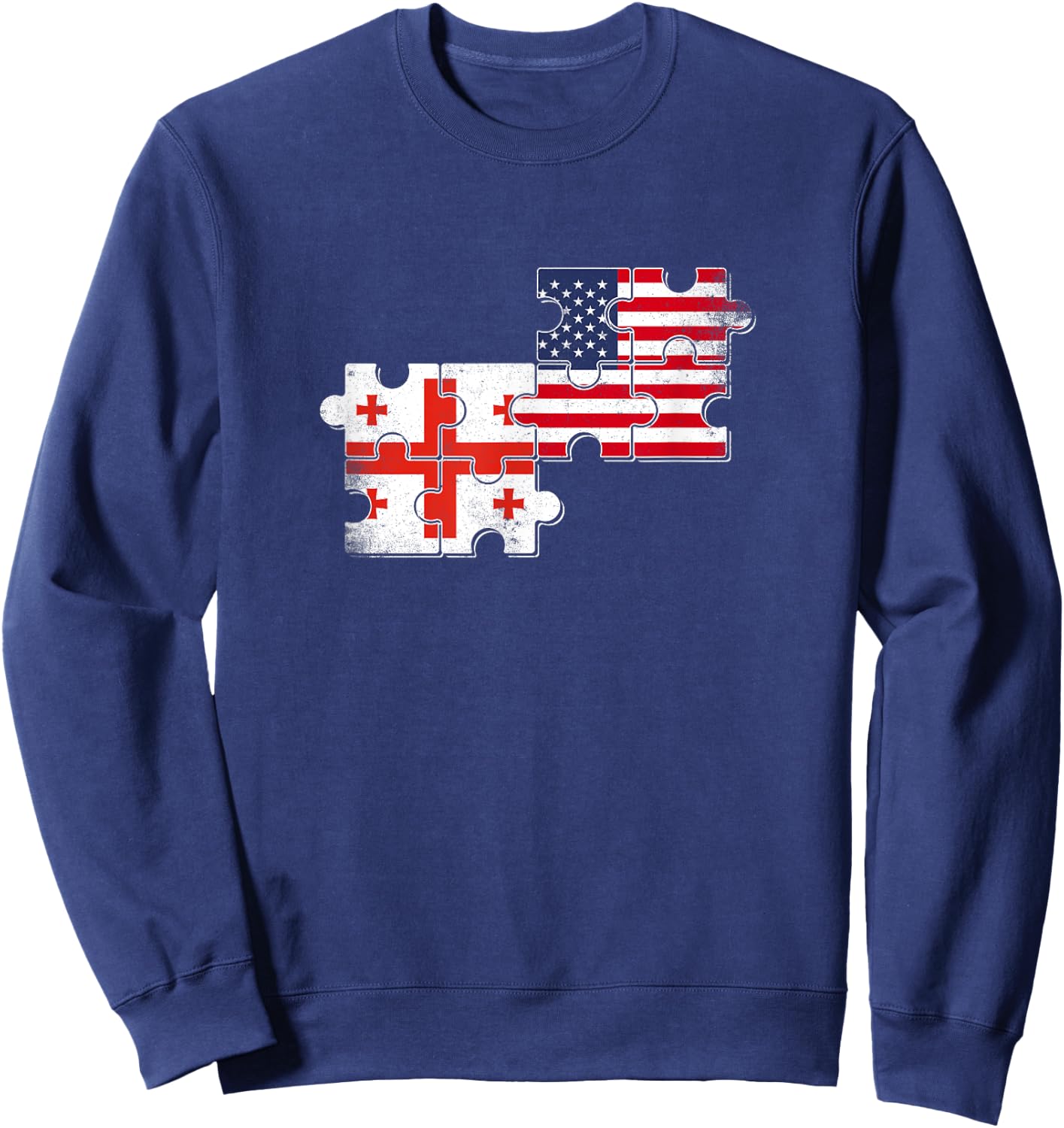 Georgia USA Vintage Flag Georgian American Sweatshirt - Sweatshirt | Navy