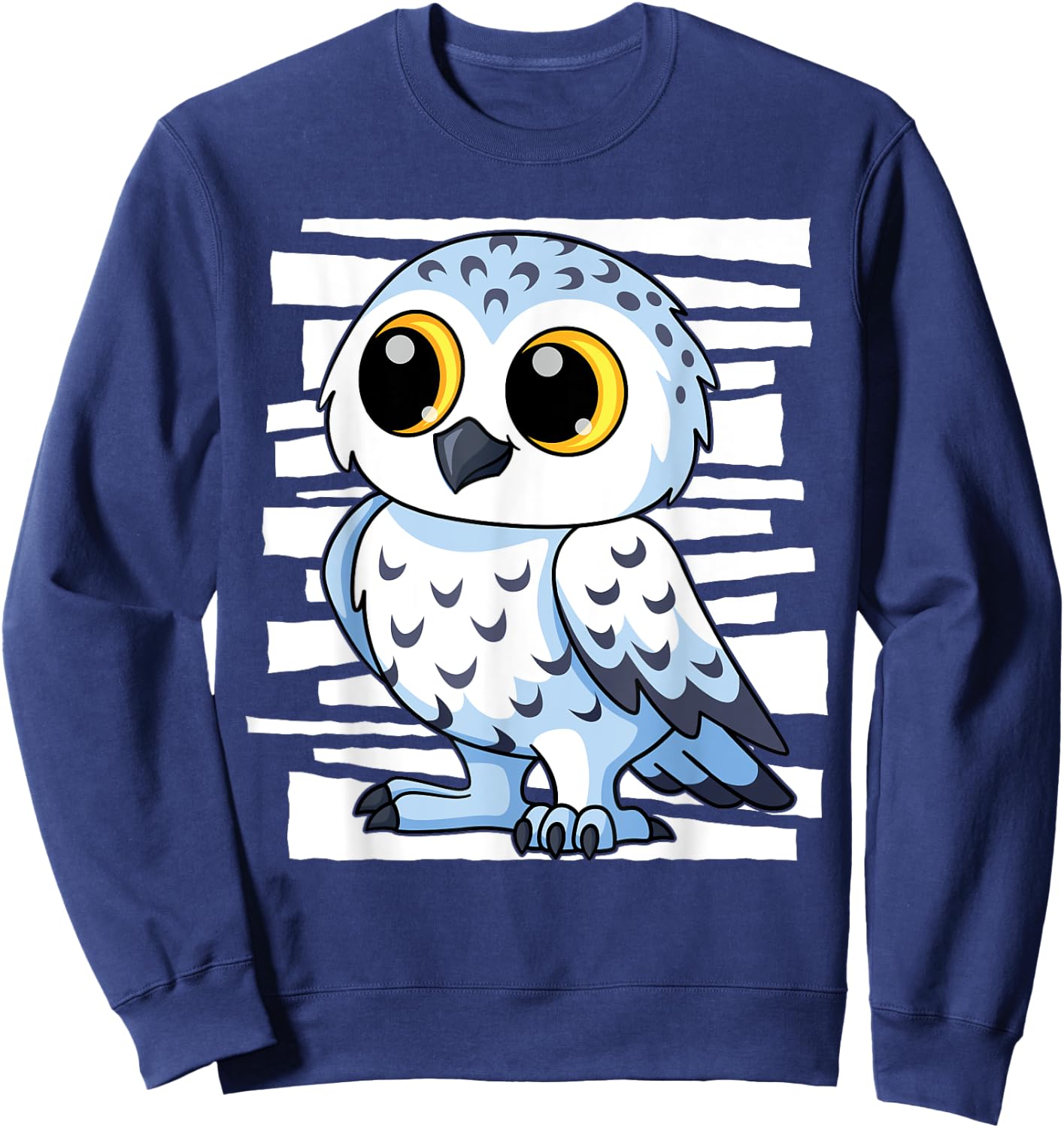 White Snow Owl I Kingfisher I Kids Snow Owl Sweatshirt - Sweatshirt | Navy