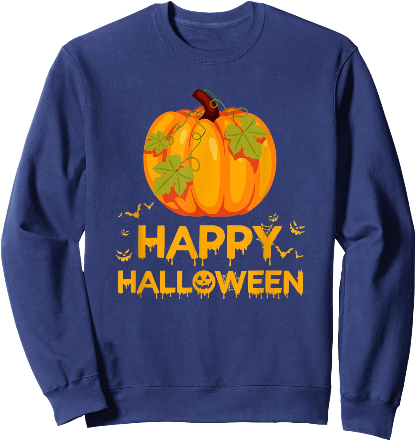 Happy Halloween Costumes Funny Gifts Pumpkin Men Women Kids Sweatshirt - Sweatshirt | Navy