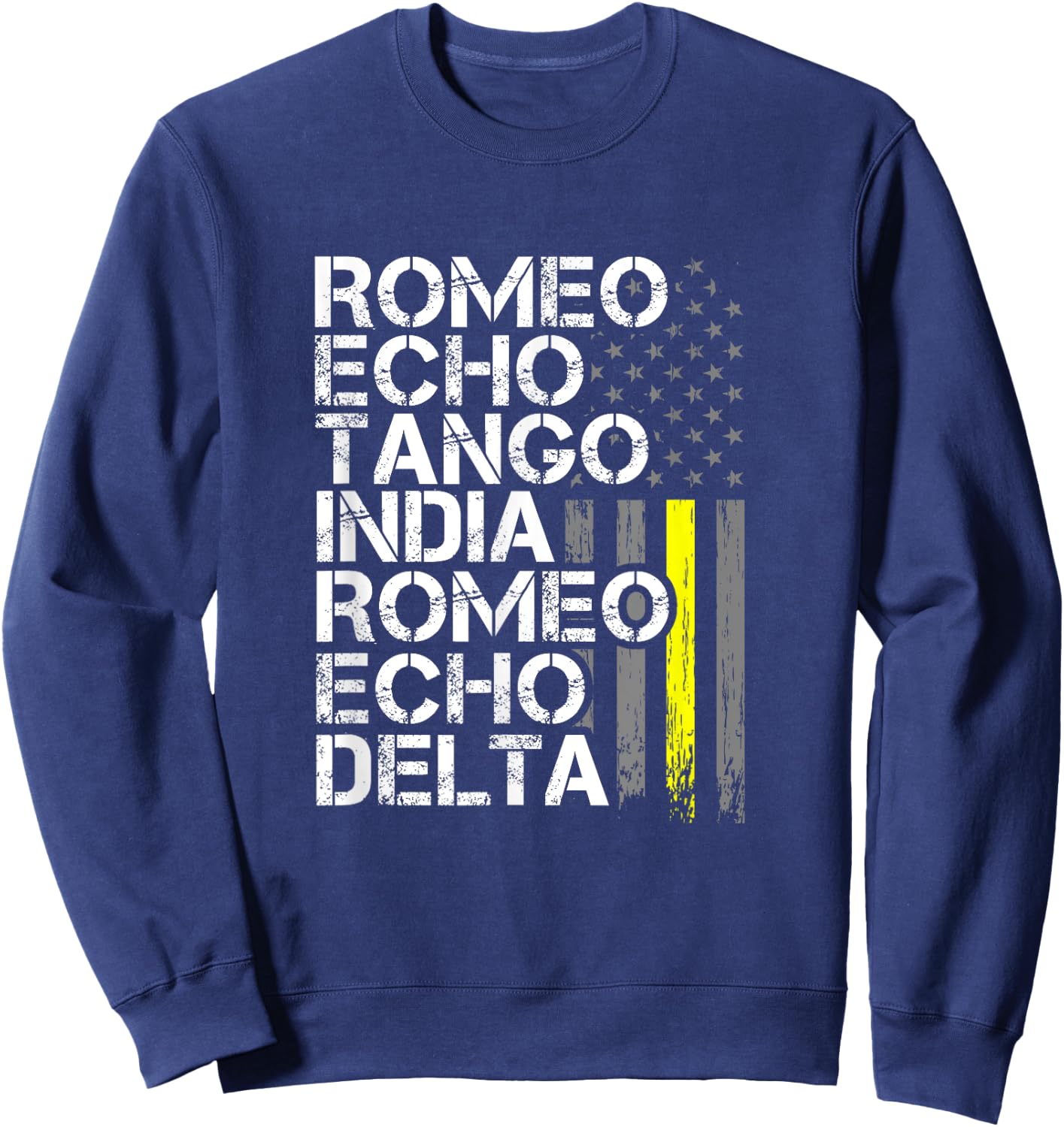 Dispatch Retirement - Thin Yellow Line RETIRED Phonetic Sweatshirt - Sweatshirt | Navy