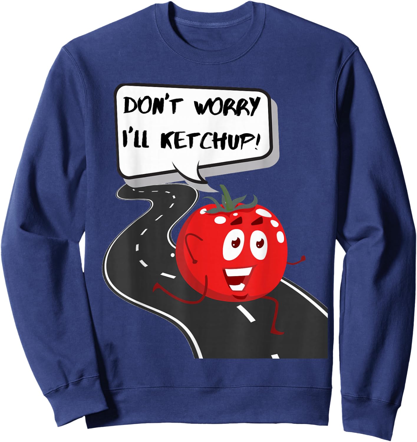 Funny , Women, Kids. Joke, Fun, Tomato, Running Sweatshirt - Sweatshirt | Navy