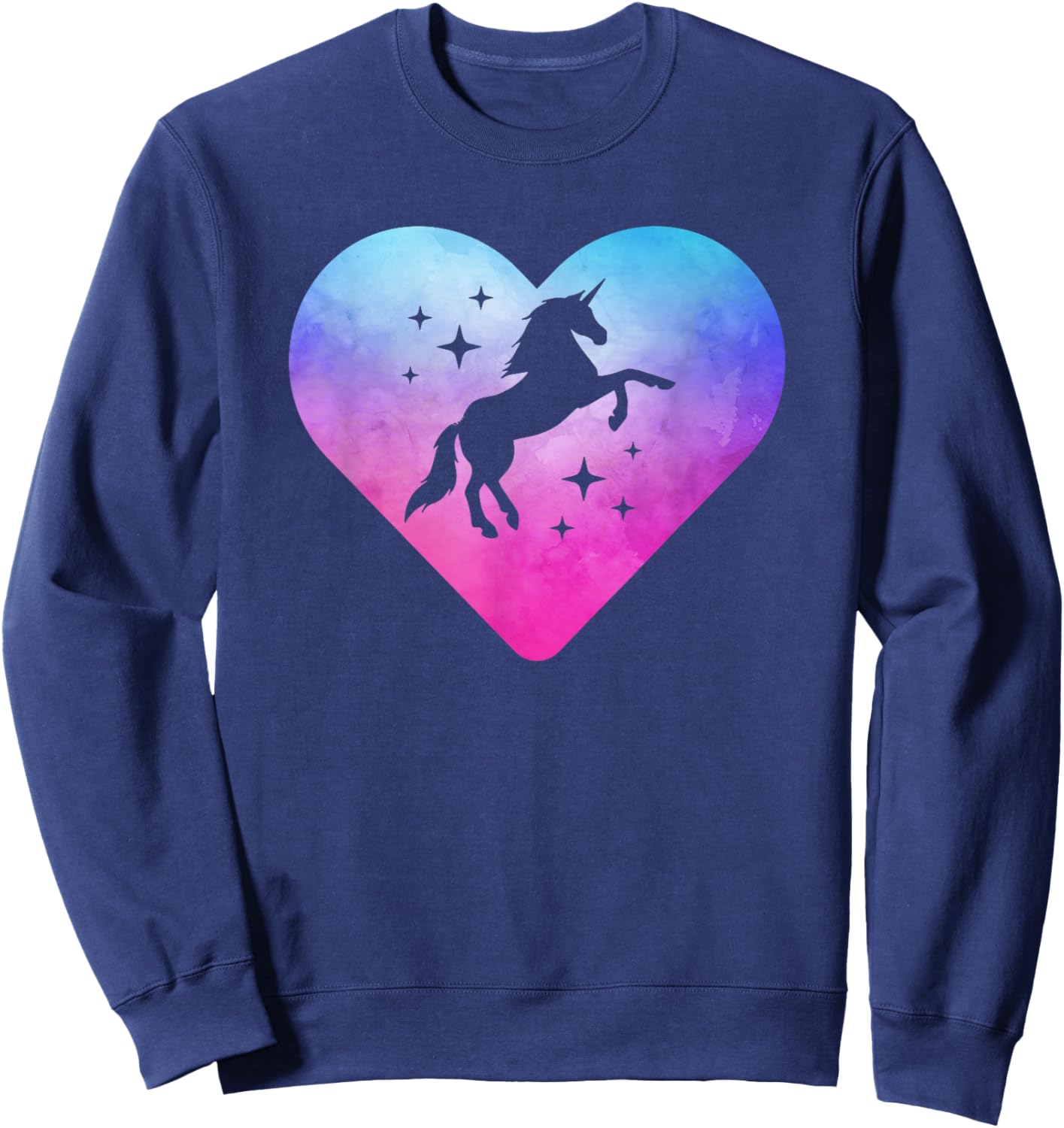 Women or Girls Cute Unicorn Sweatshirt - Sweatshirt | Navy