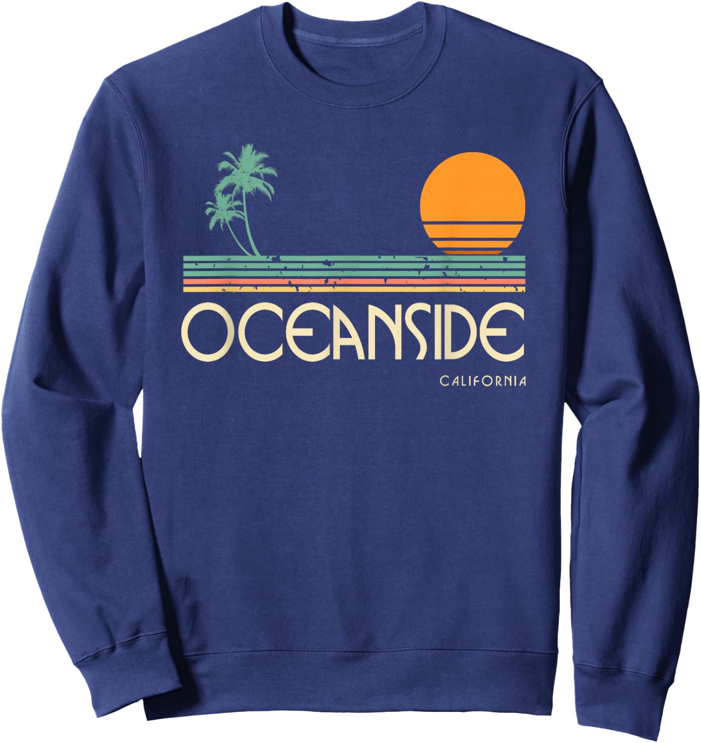 Vintage Oceanside California Sweatshirt - Sweatshirt | Navy