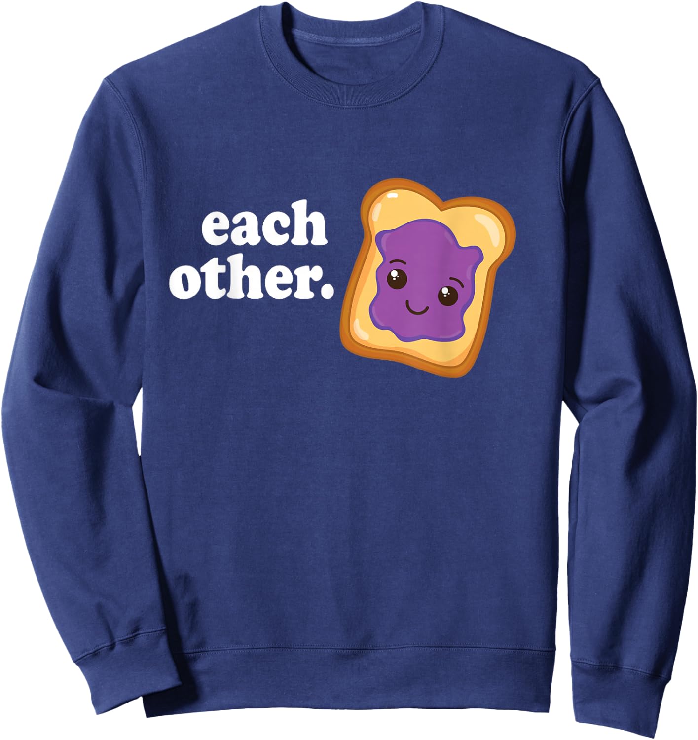 Peanut Butter & Jelly Women Men Valentine Matching Couple Sweatshirt - Sweatshirt | Navy