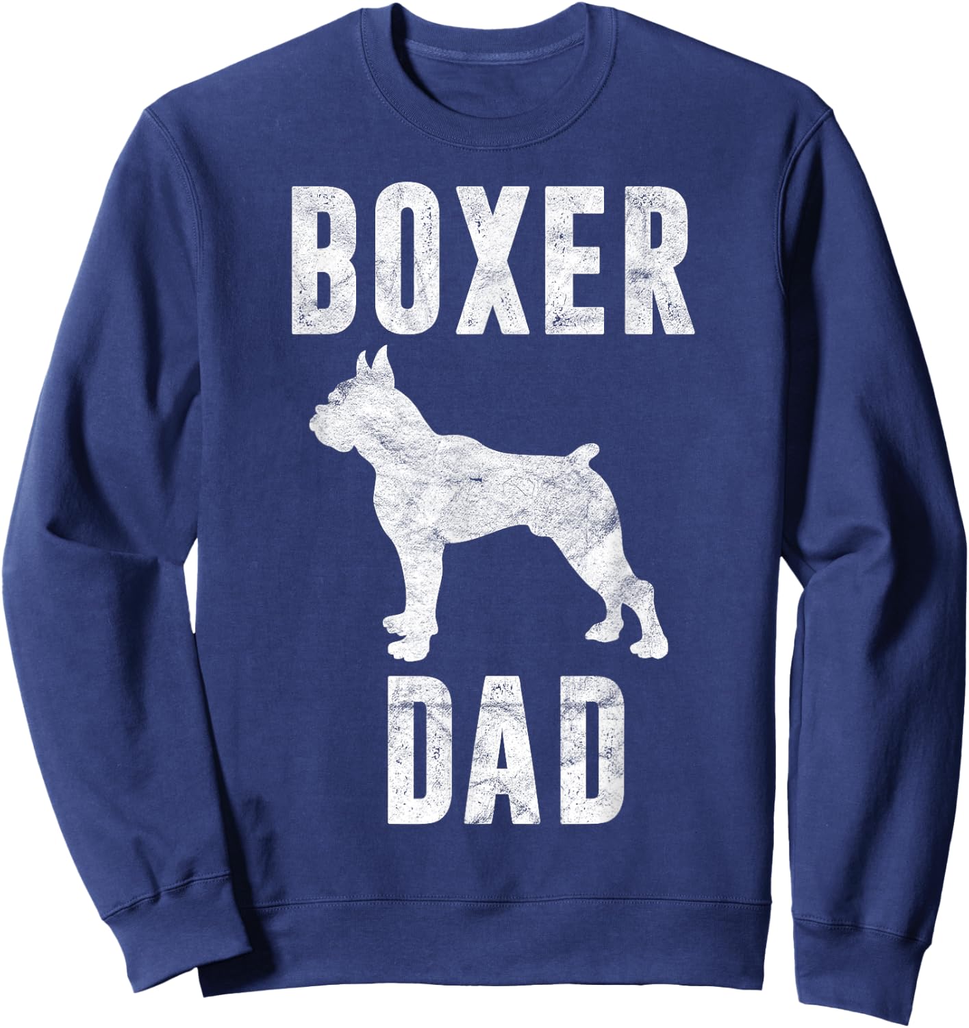 Vintage Boxer Dad Gift Dog Daddy Boxer Father Men Women Kids Sweatshirt - Sweatshirt | Navy